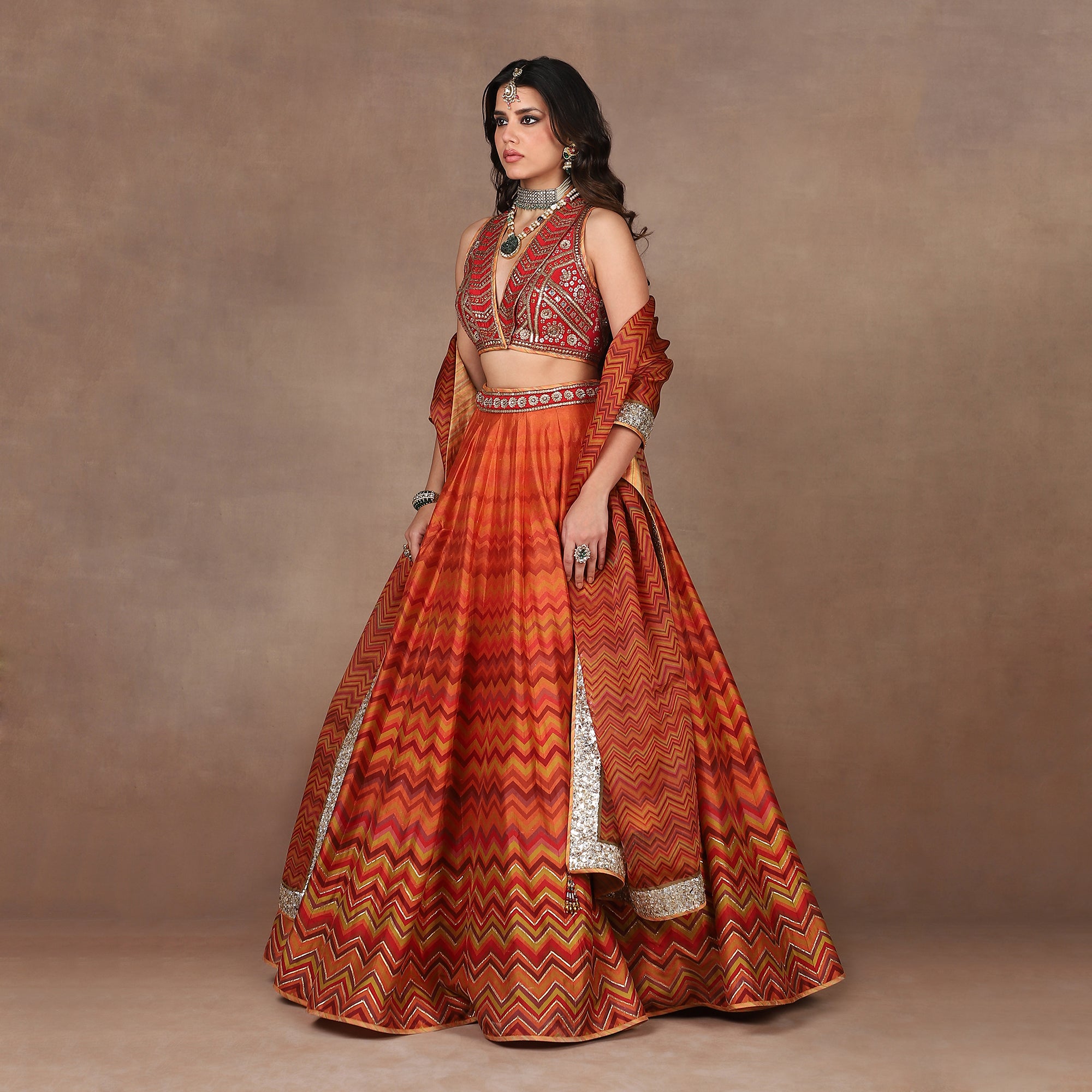 Tangerine - Red Skirt Set | MURAQQA