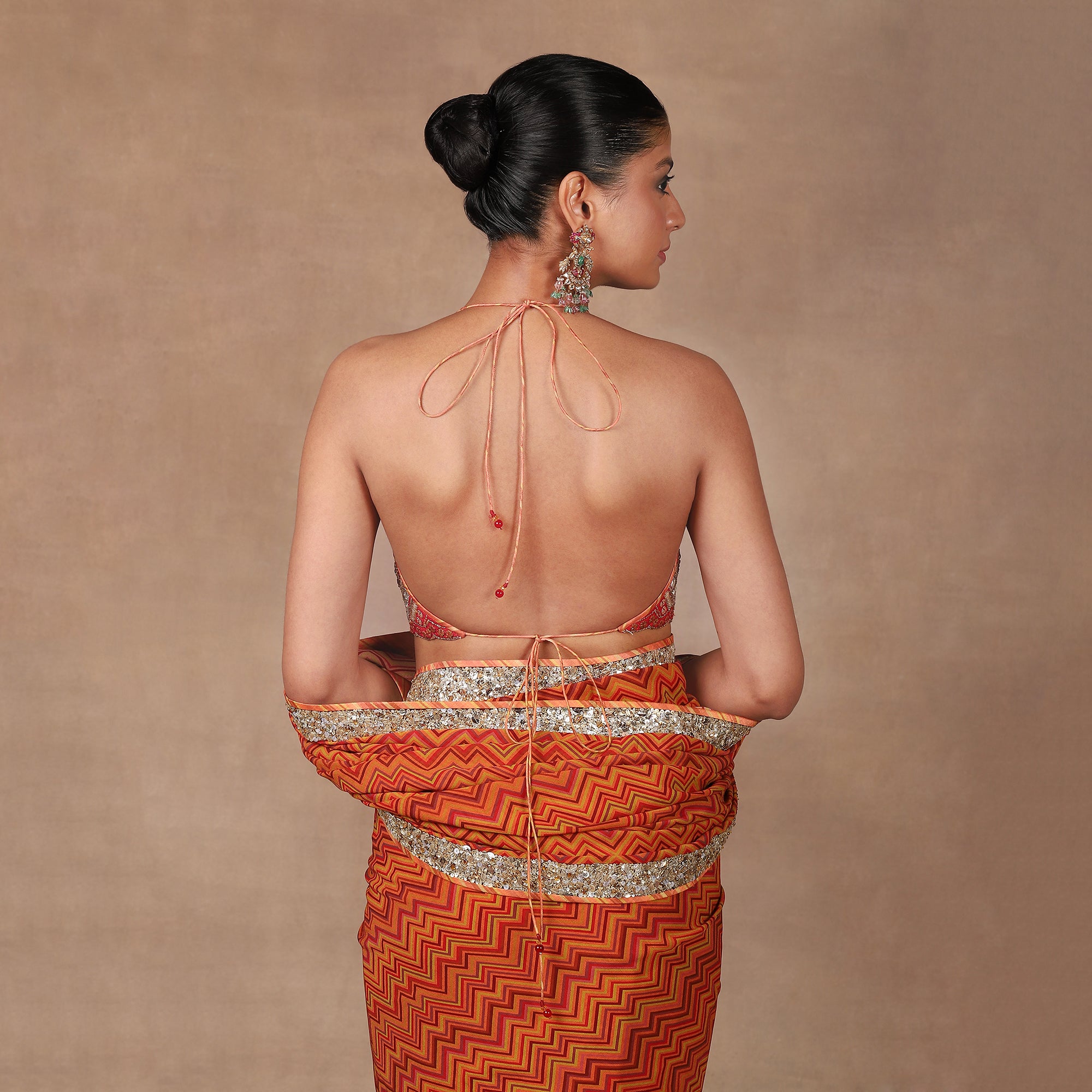 Tangerine Saree Set | MURAQQA