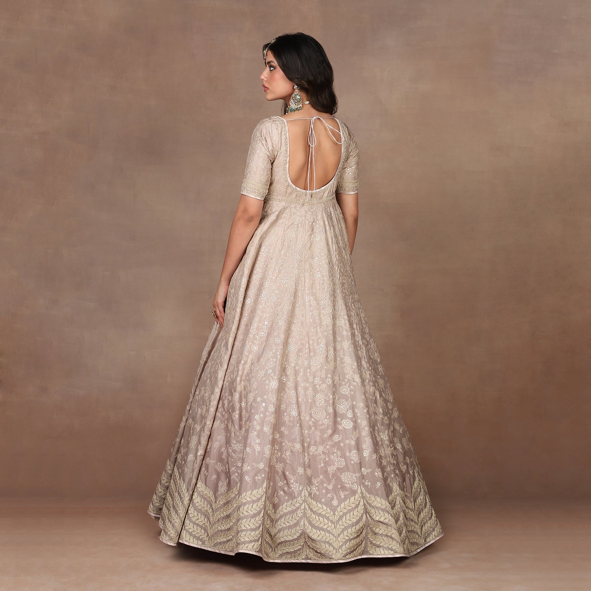 Taupe Anarkali Set | MURAQQA