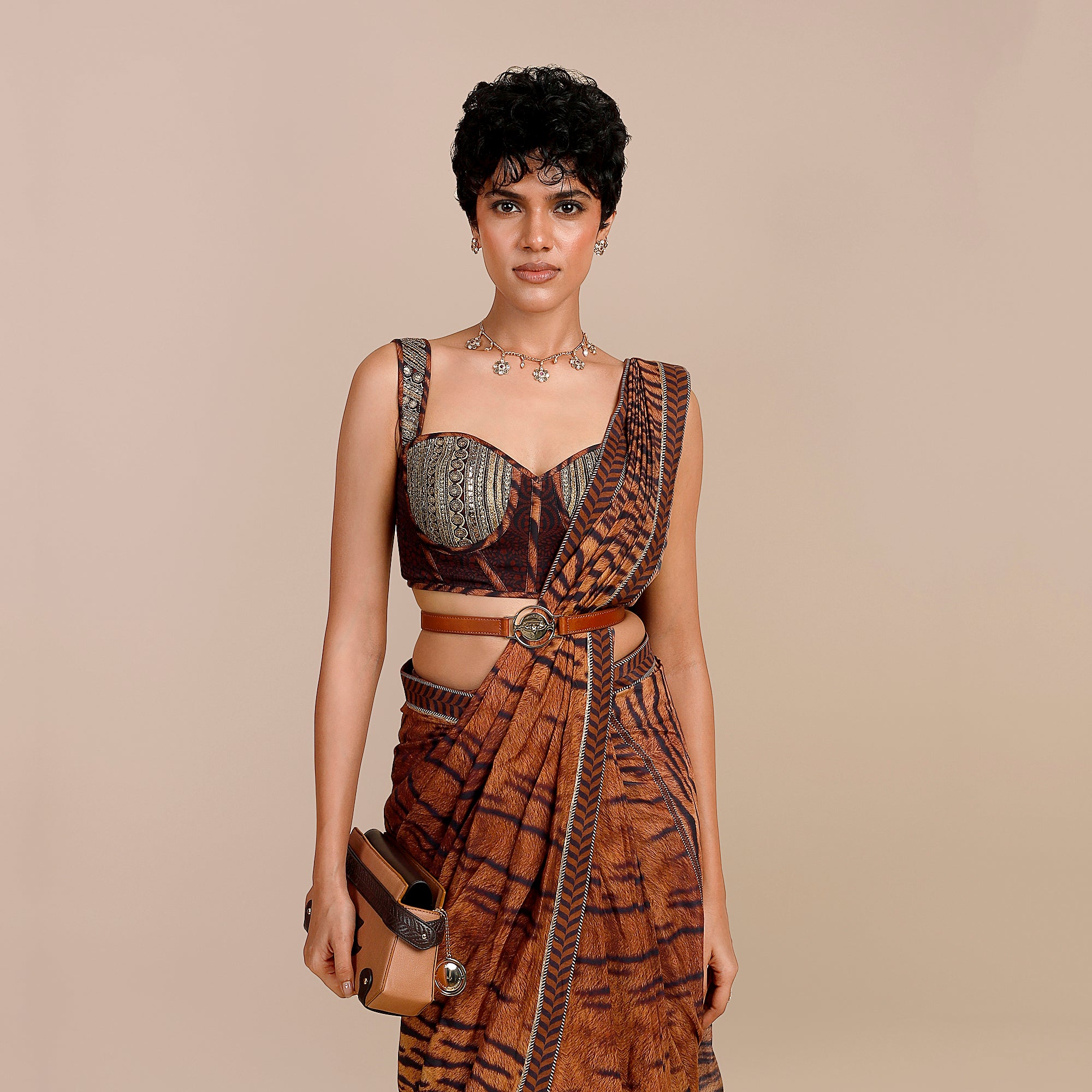 Tiger Print Saree Set | SATT