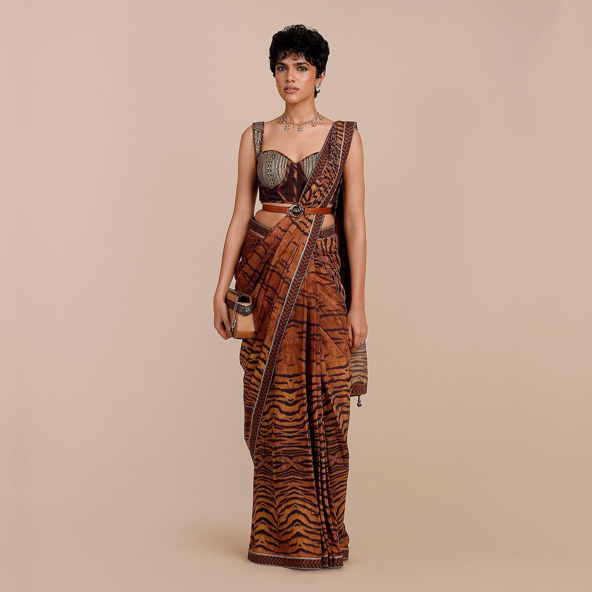 Tiger Print Saree Set | SATT
