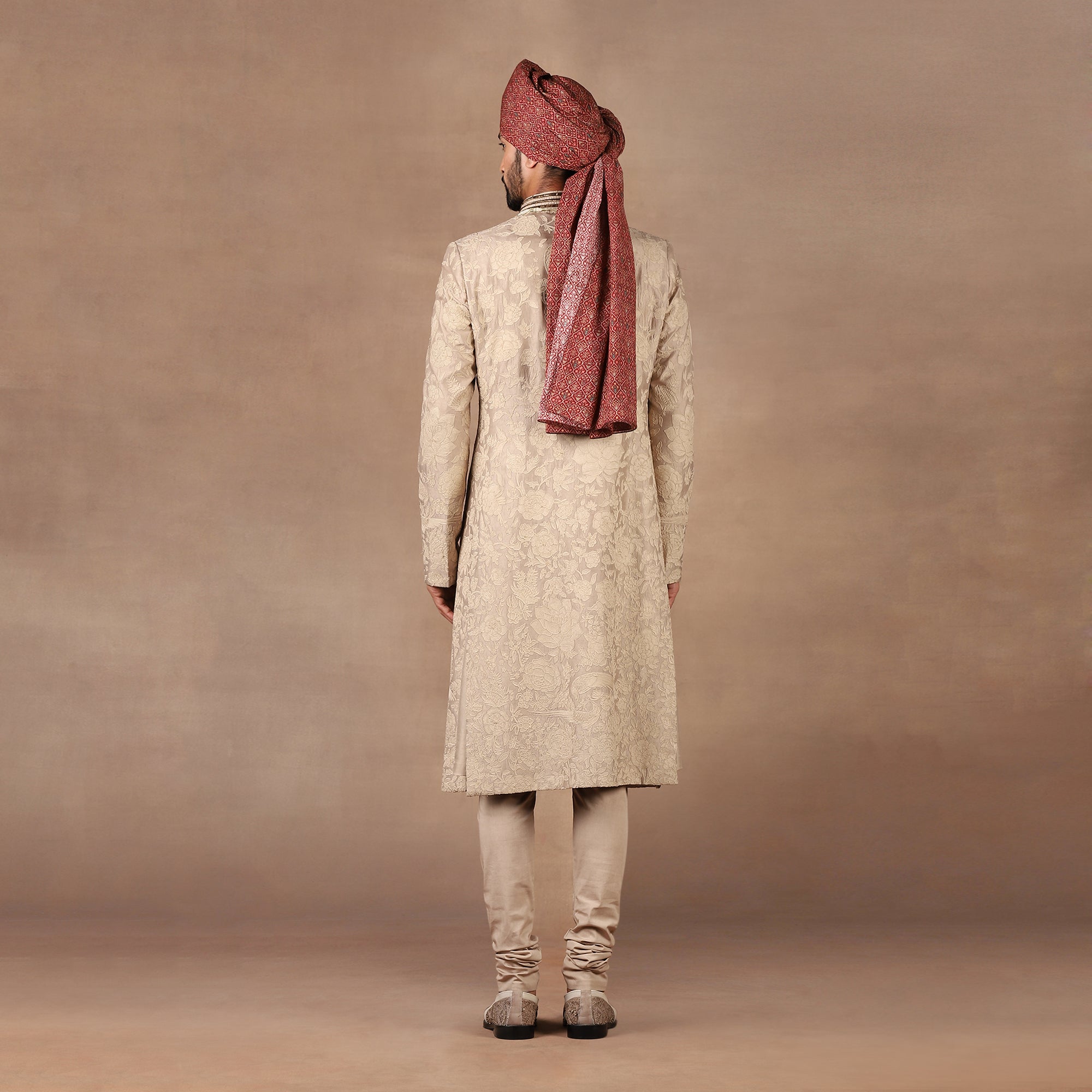 Tonal Nugrey Sherwani Set | MURAQQA