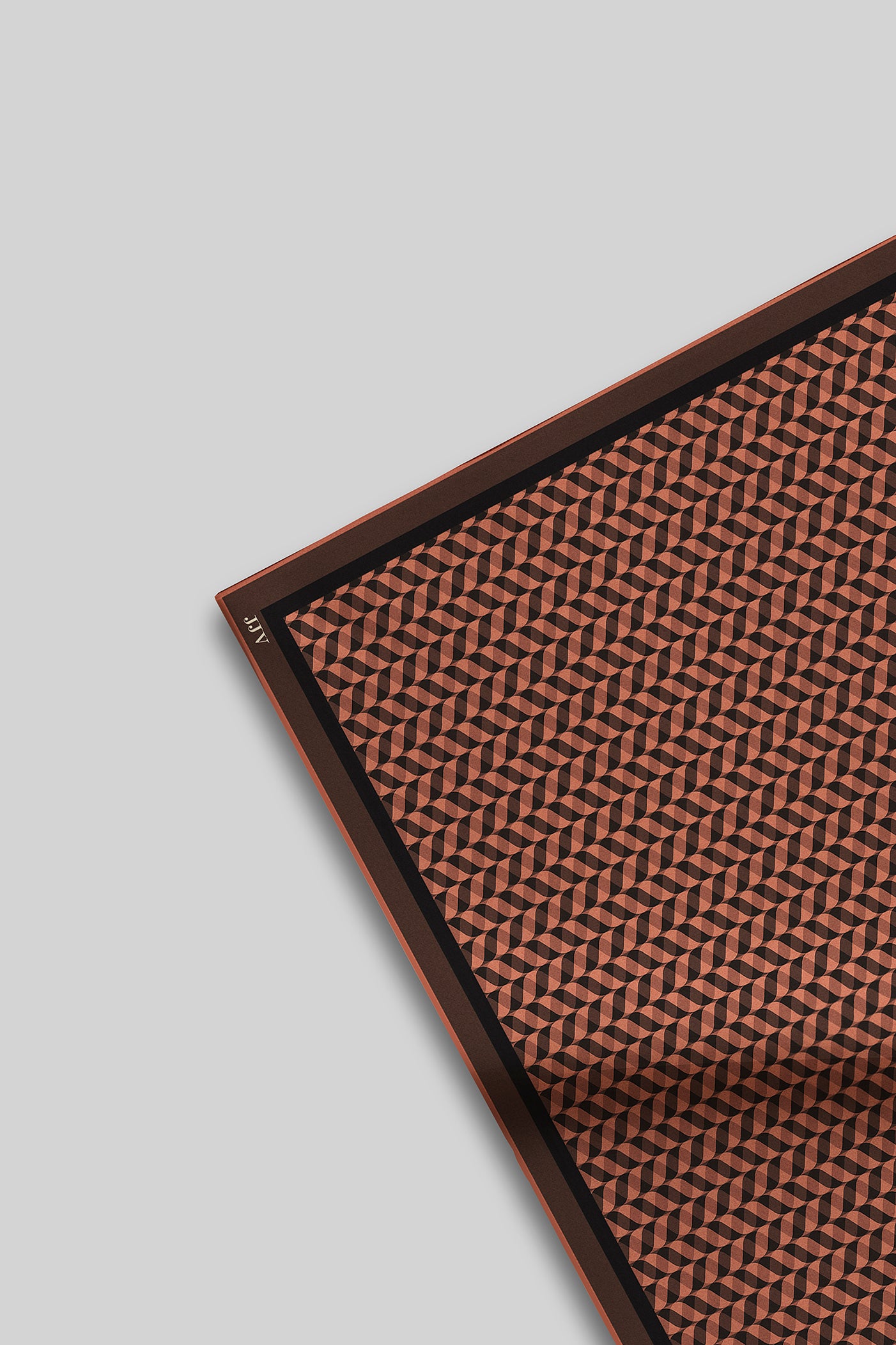 Umber Brown - Red Chevron Printed Pocket Square
