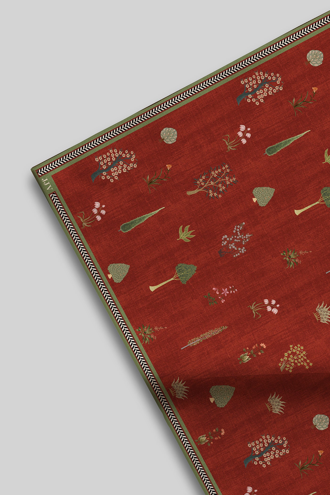 Vintage Red Printed Pocket Square