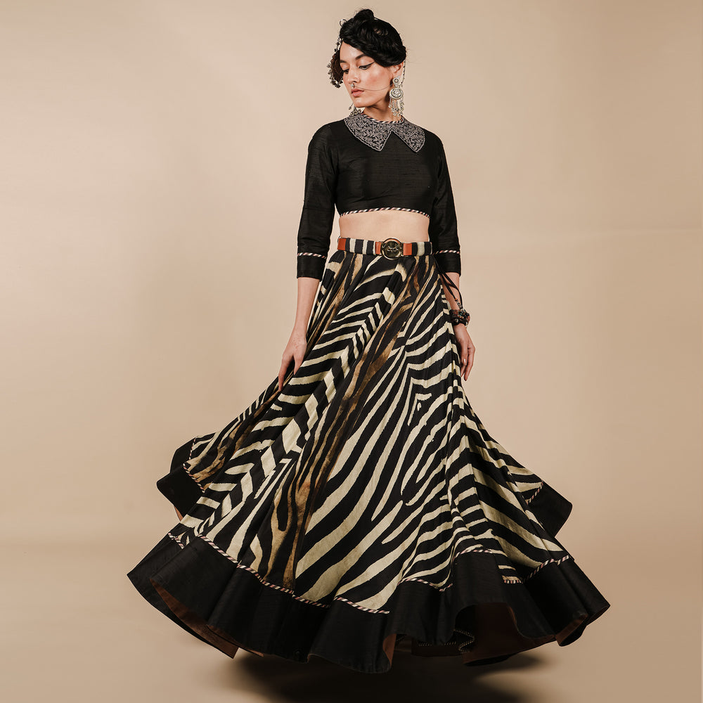 zebra print mini skirt with cutout s main image 1