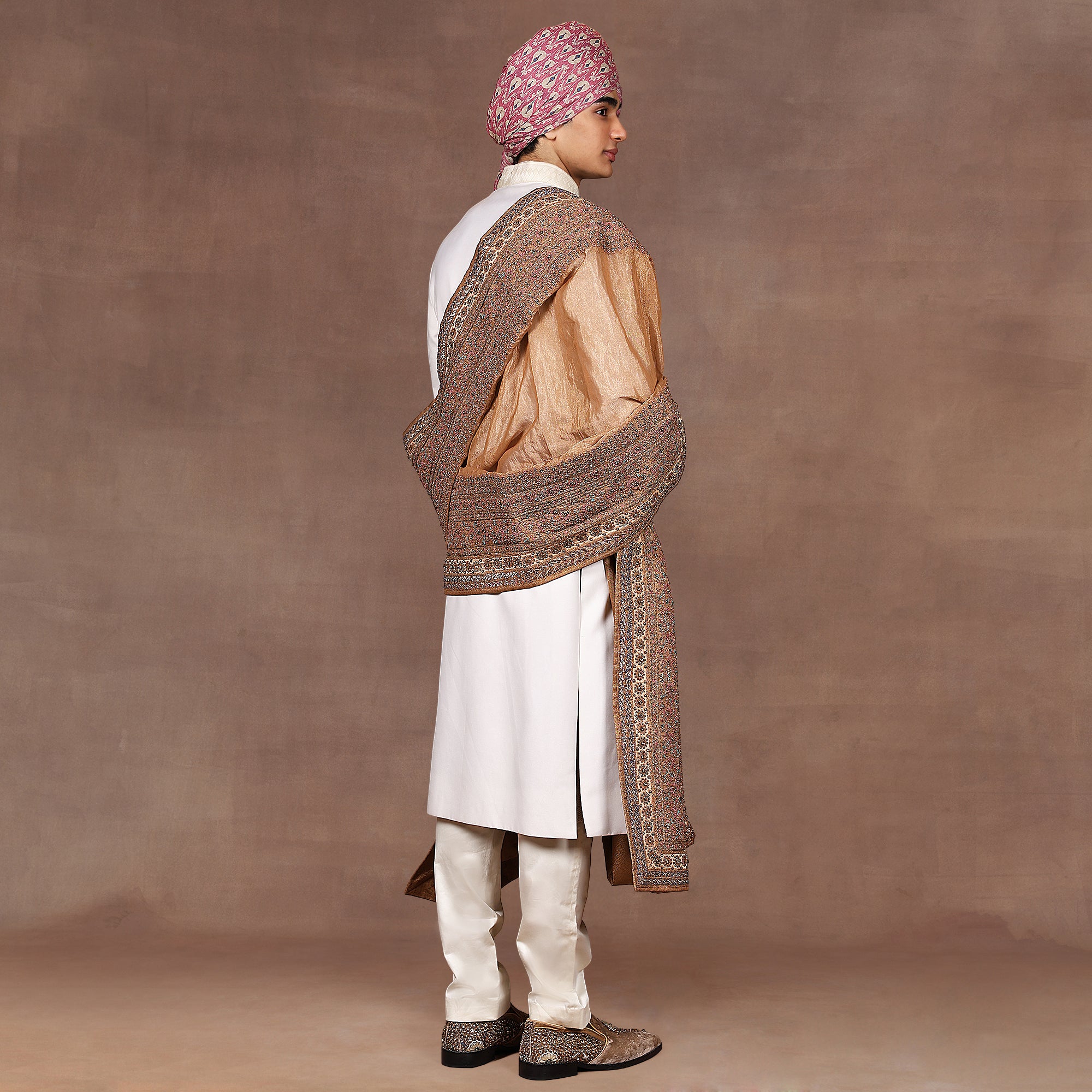 Antique Gold Embroidered Stole | EAST