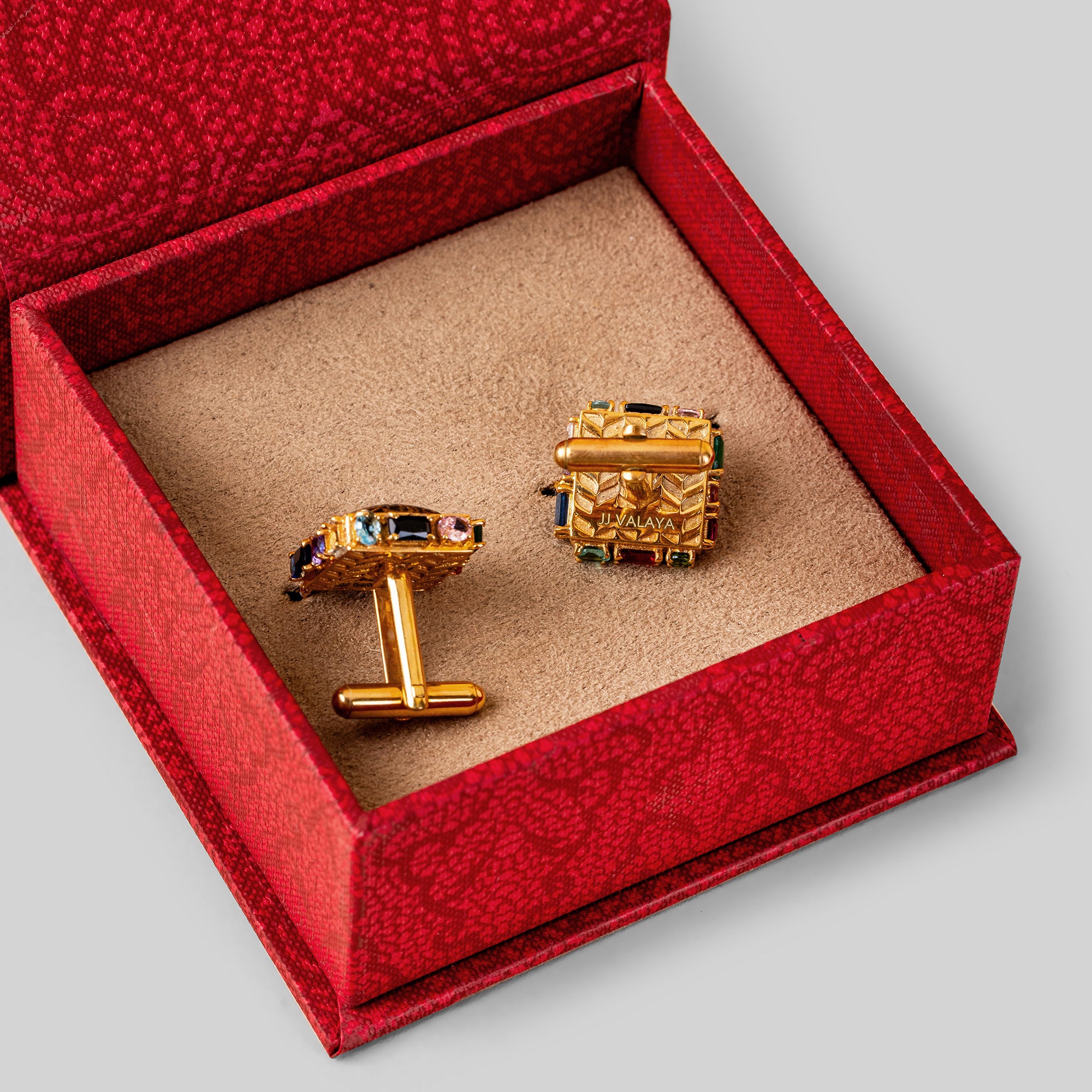 Antique Gold Metallic Embroidery Cufflinks