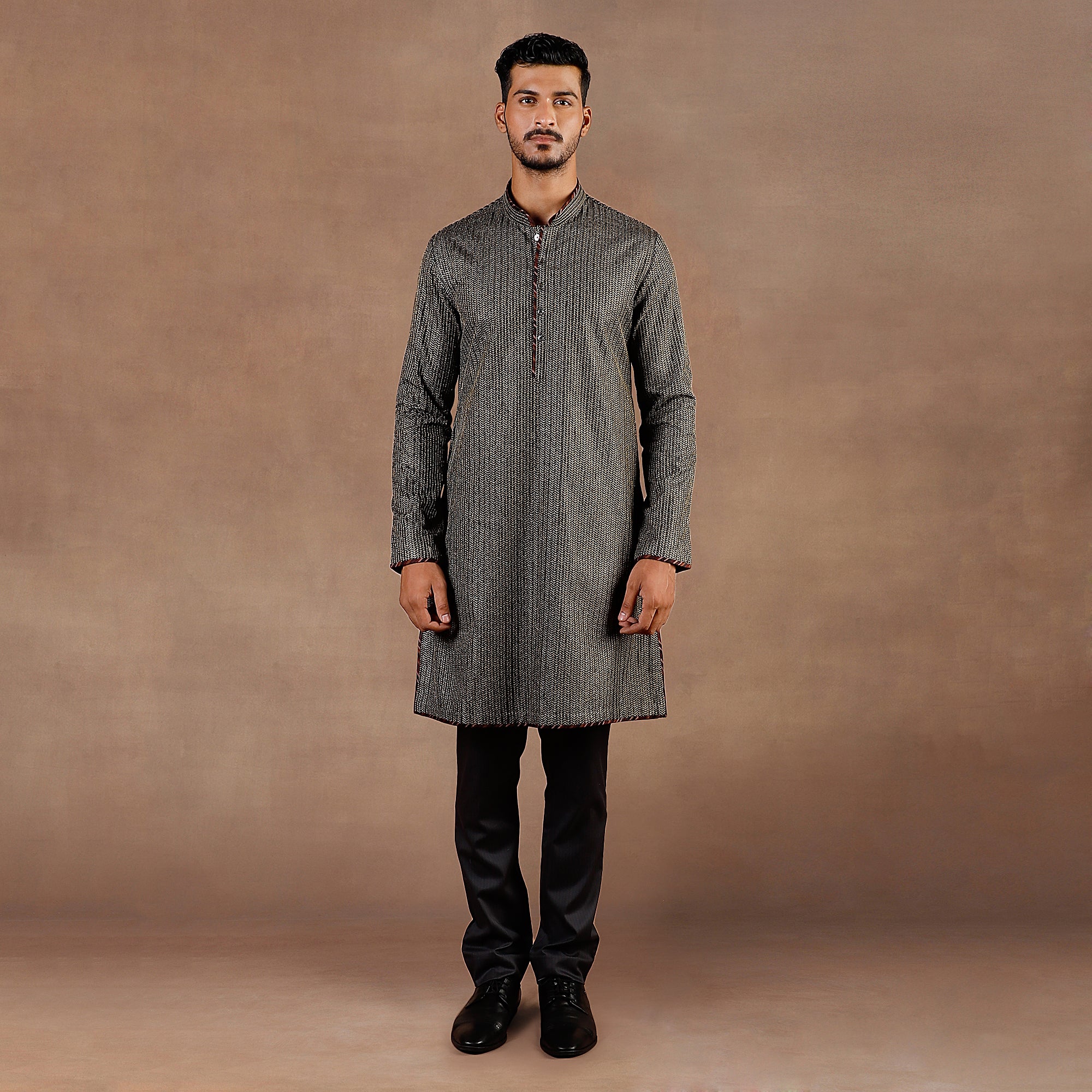 Antique Silver - Black Kurta Set | EAST