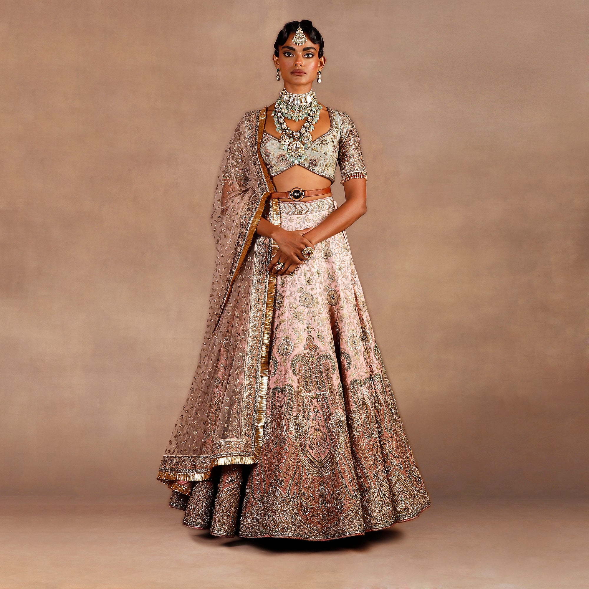 Baby Pink Ombre Lehenga Set | EAST
