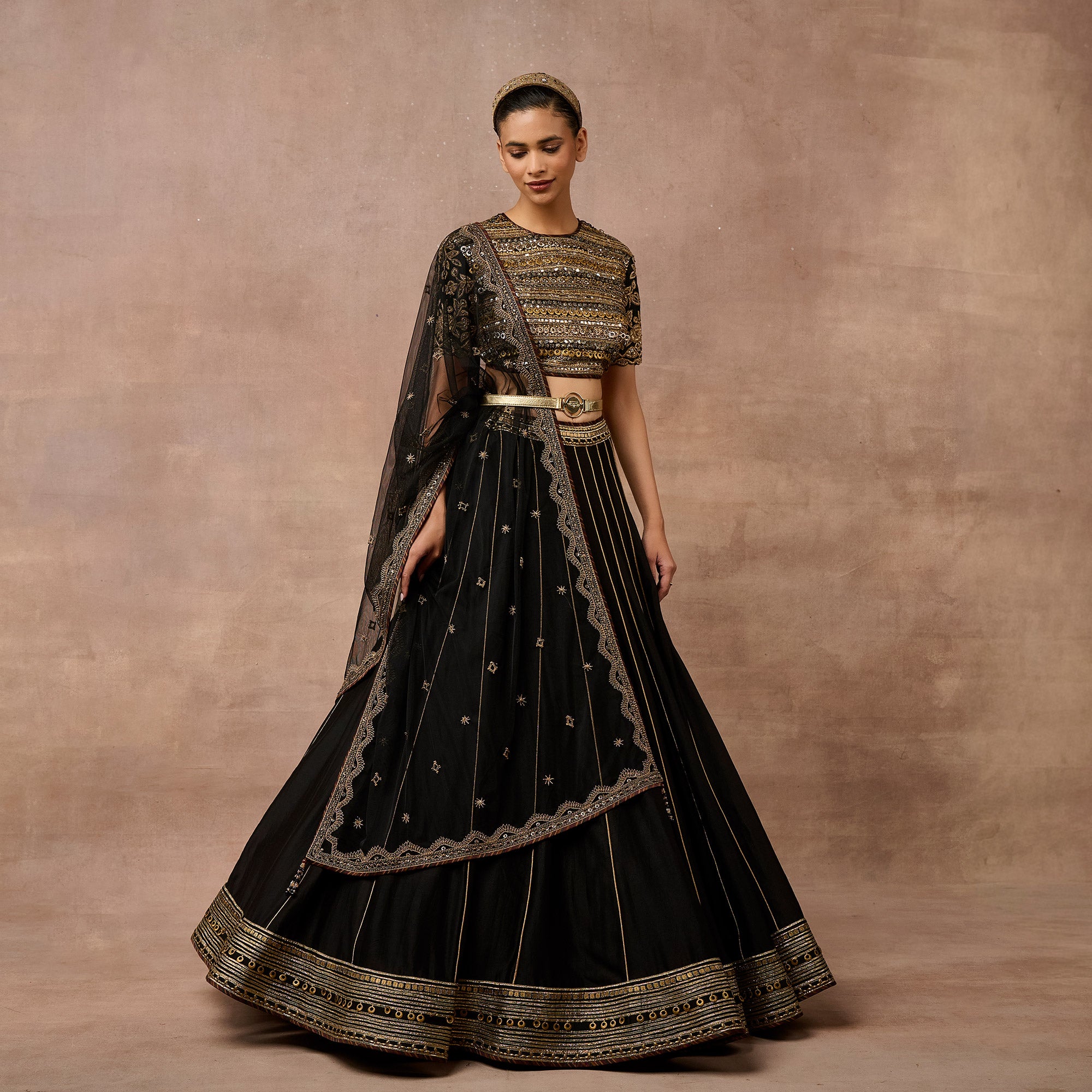 Black - Gold Skirt Set | EAST