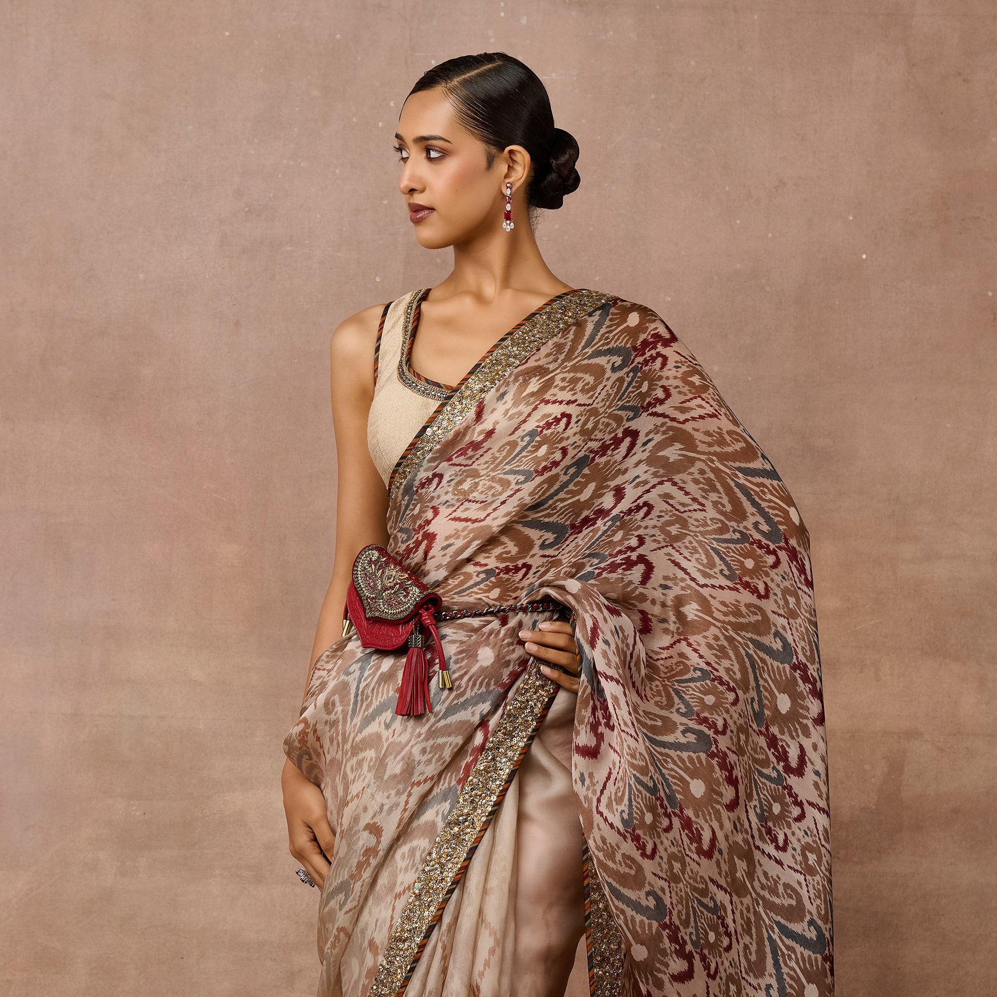 Blush Beige Saree Set | EAST