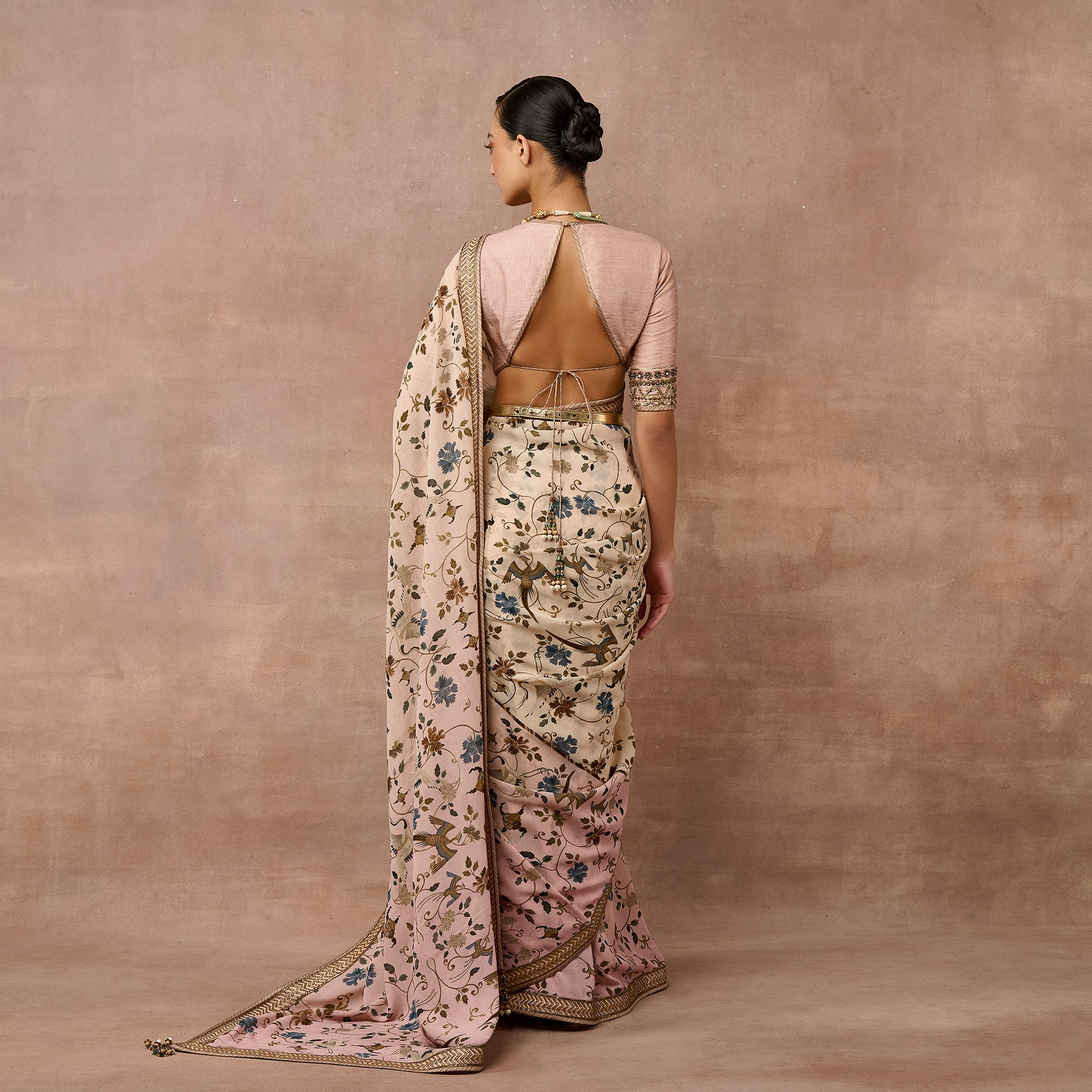 Blush Pink - Ivory Saree Set | EAST