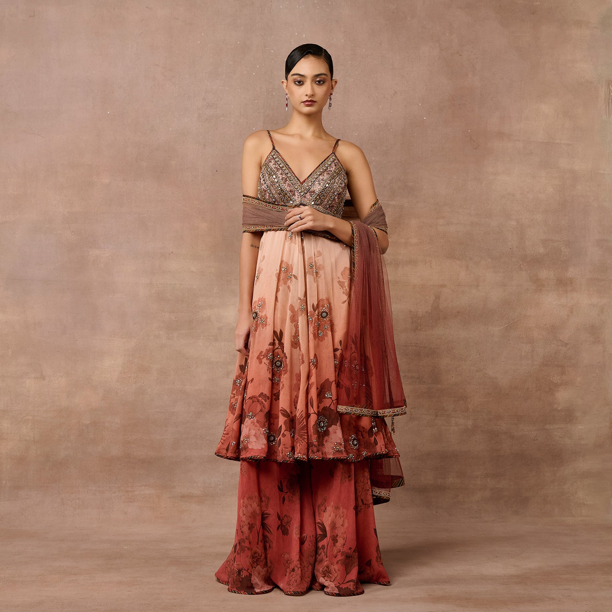 Blush Pink Ombre Sharara Set | EAST