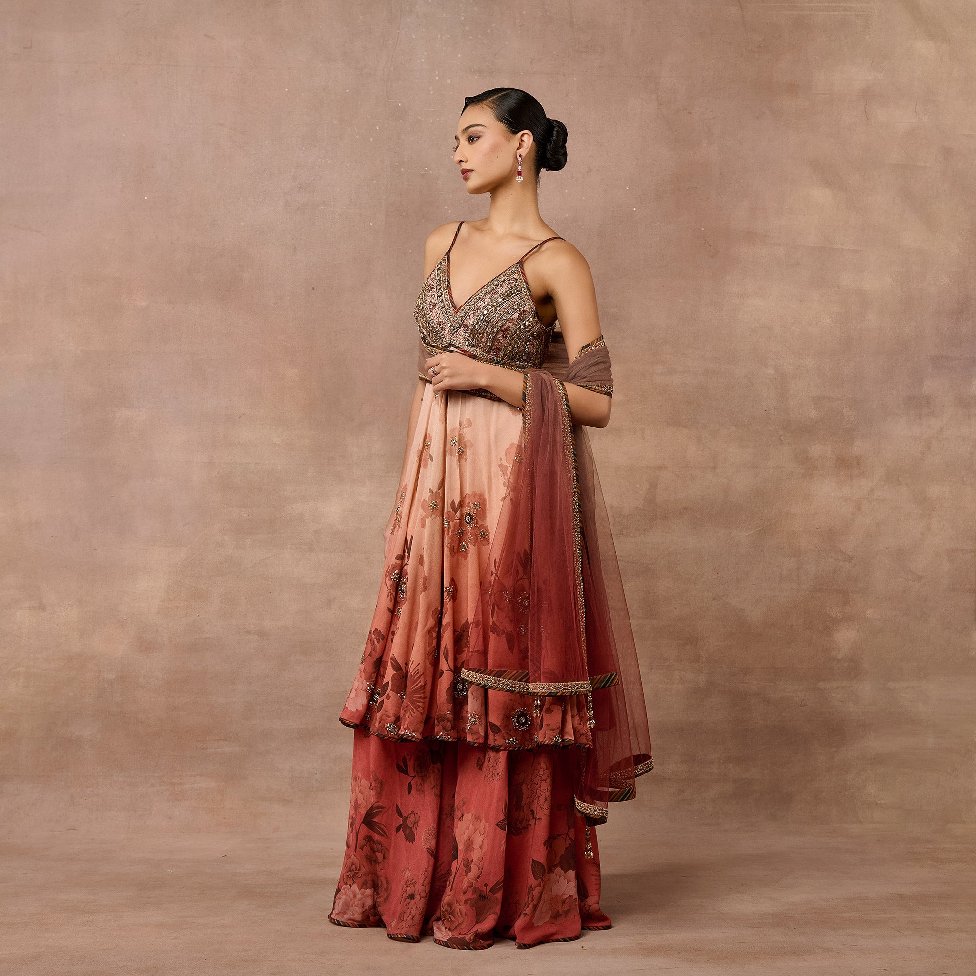 Blush Pink Ombre Sharara Set | EAST