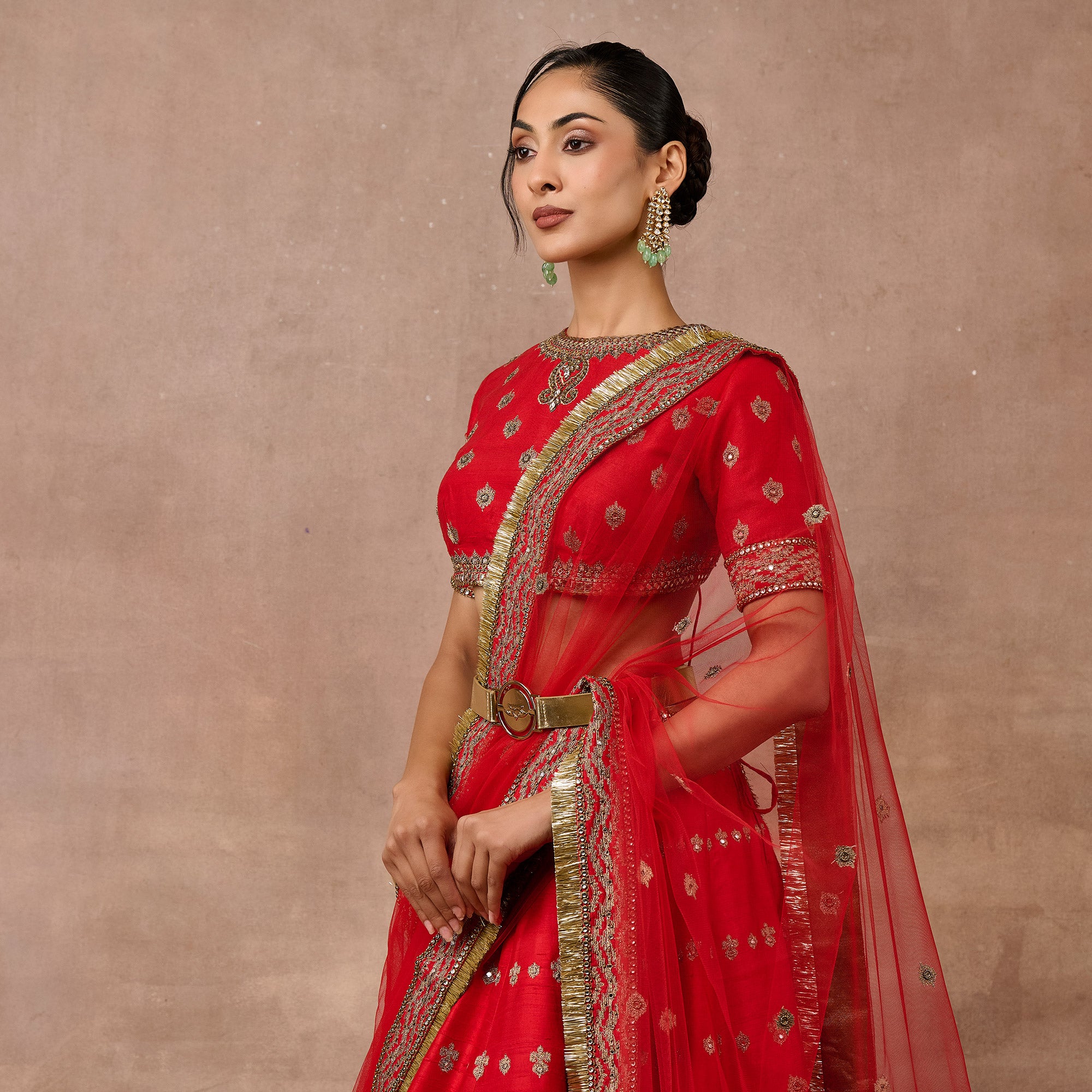 Bright Red Lehenga Set | EAST