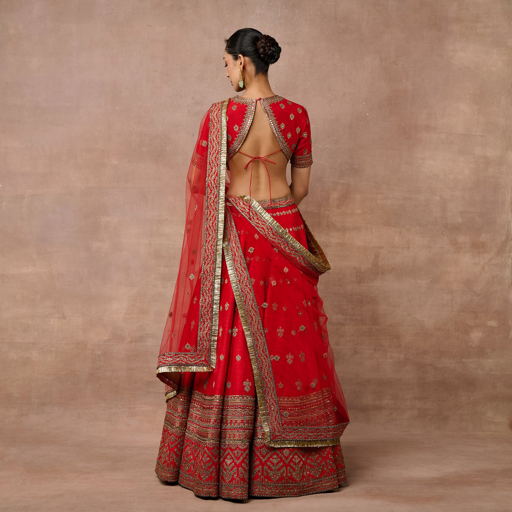 Bright Red Lehenga Set | EAST