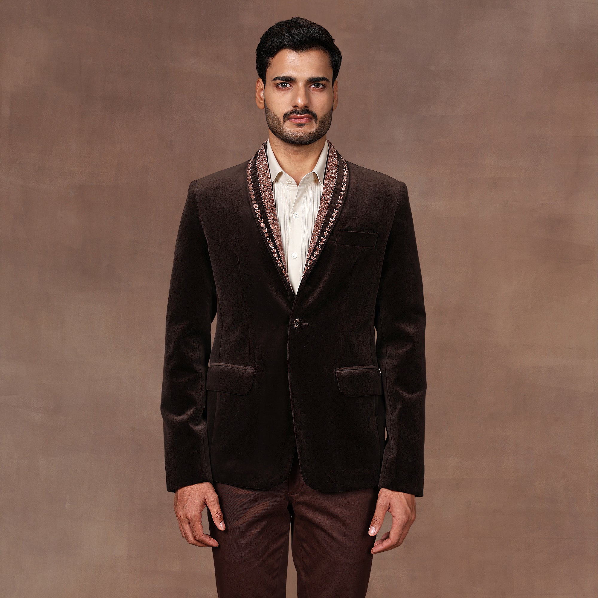 Brown Velvet Tuxedo | EAST