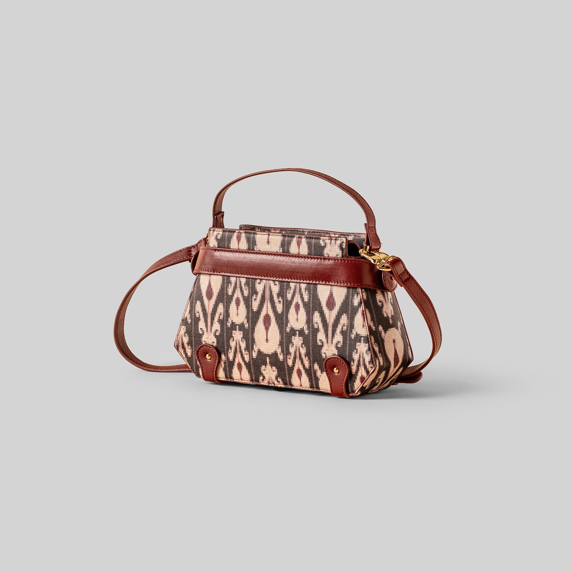 Burgundy - Midnight Blue Top Handle Bag