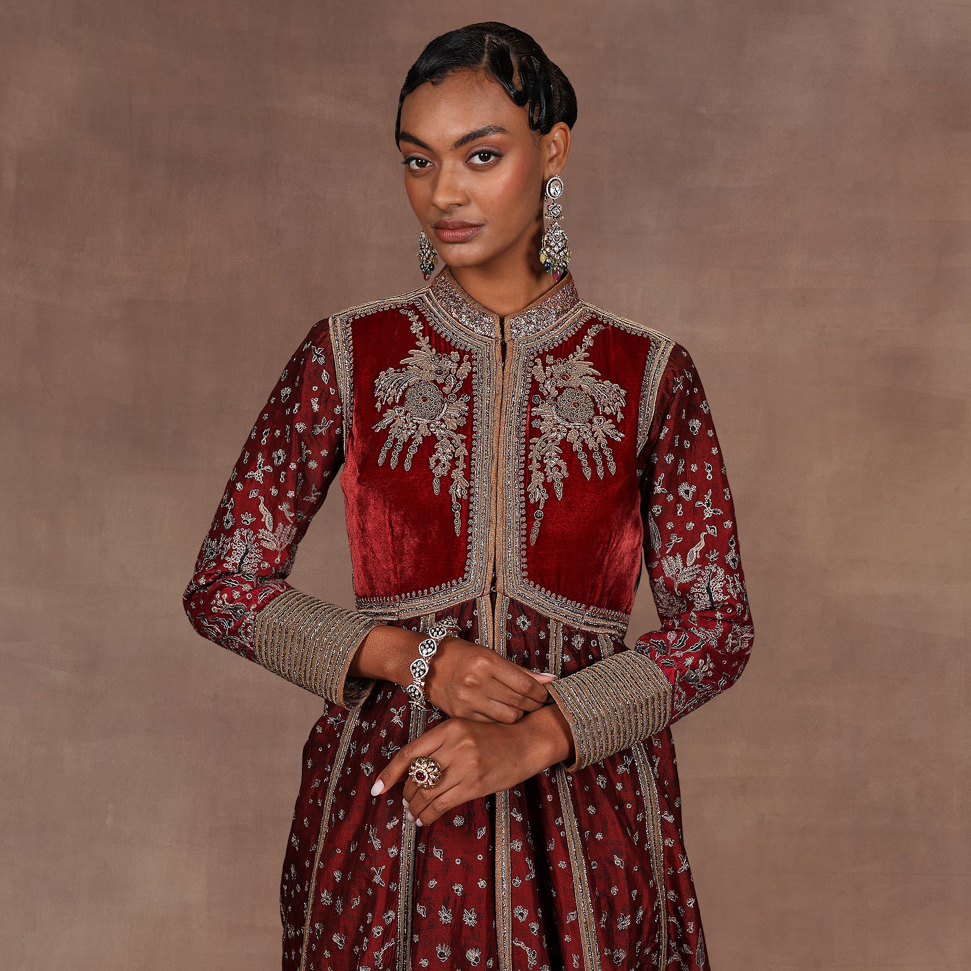 Burgundy Ombre Jacket Set | EAST