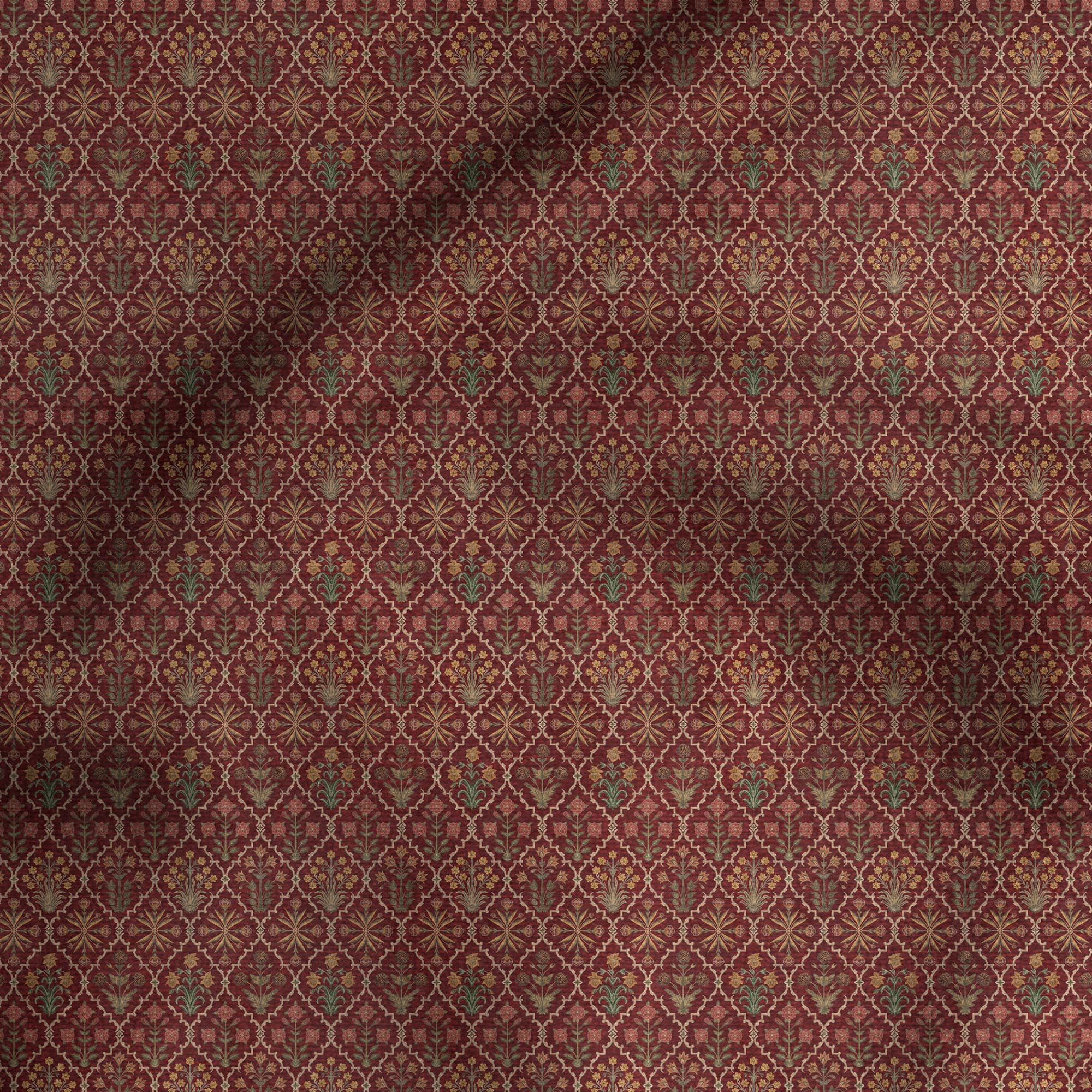 Burgundy Printed Safa | MURAQQA