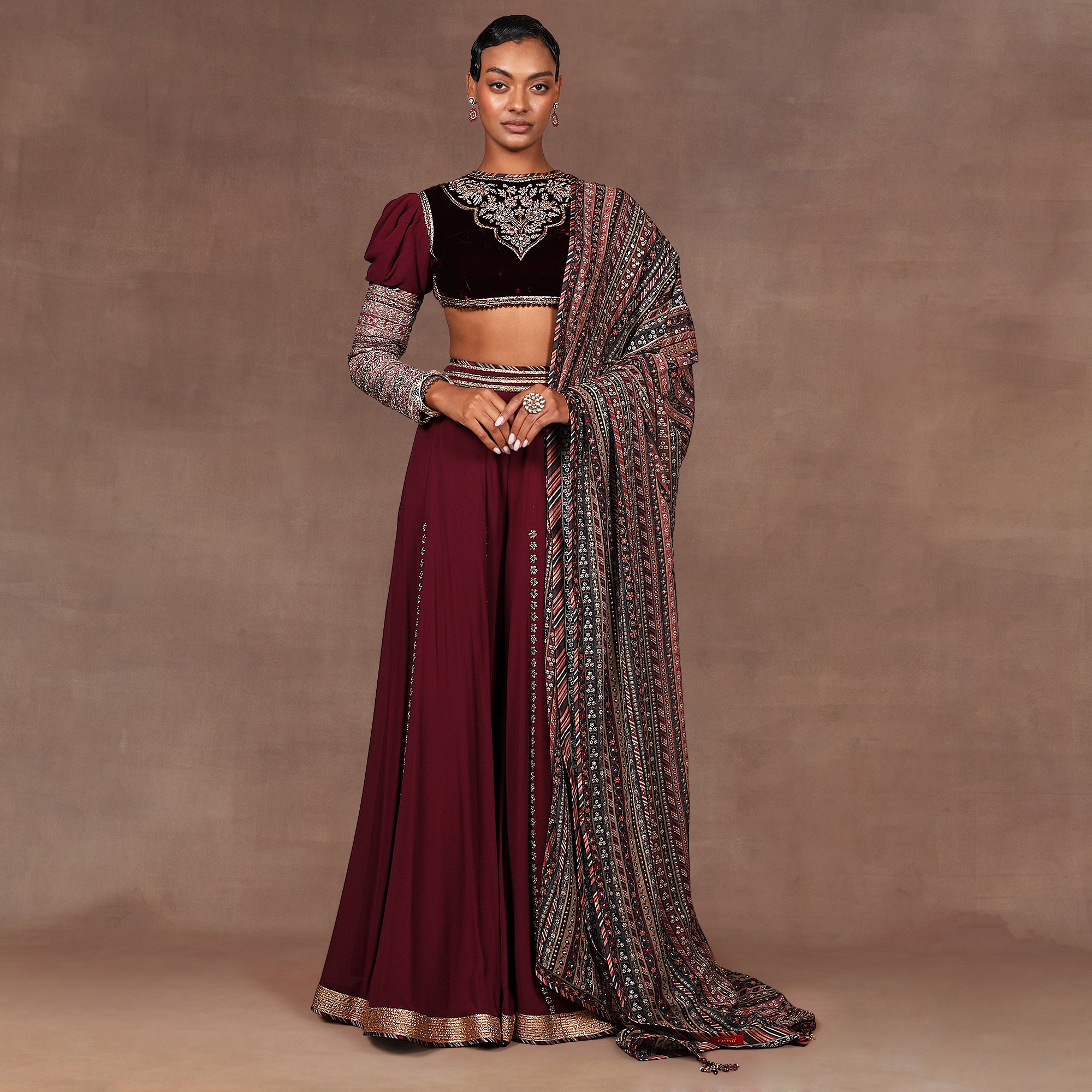 Burgundy Sharara Set | EAST