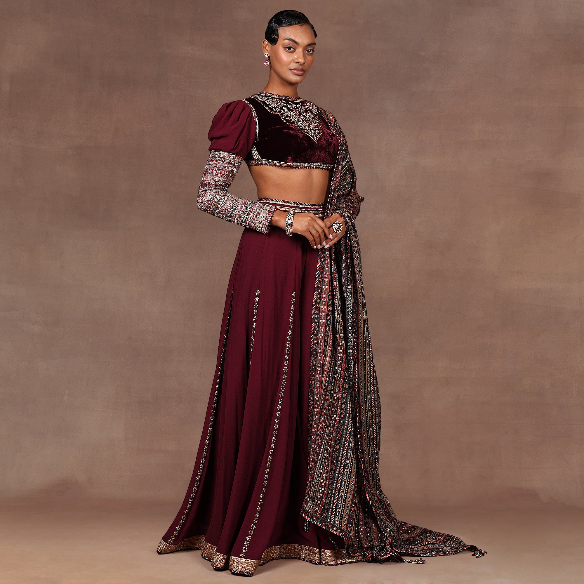 Burgundy Sharara Set | EAST