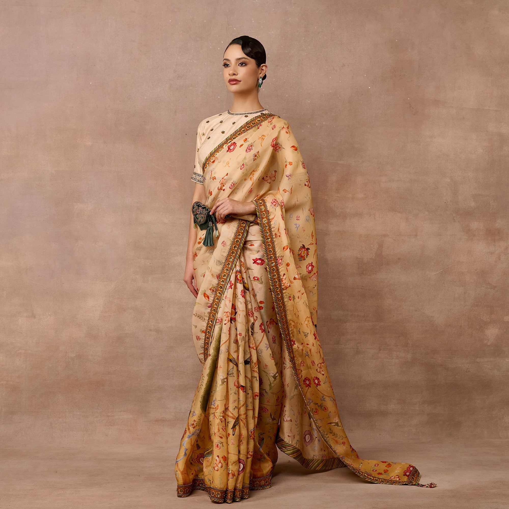 Butter Yellow Ombre Saree Set | EAST