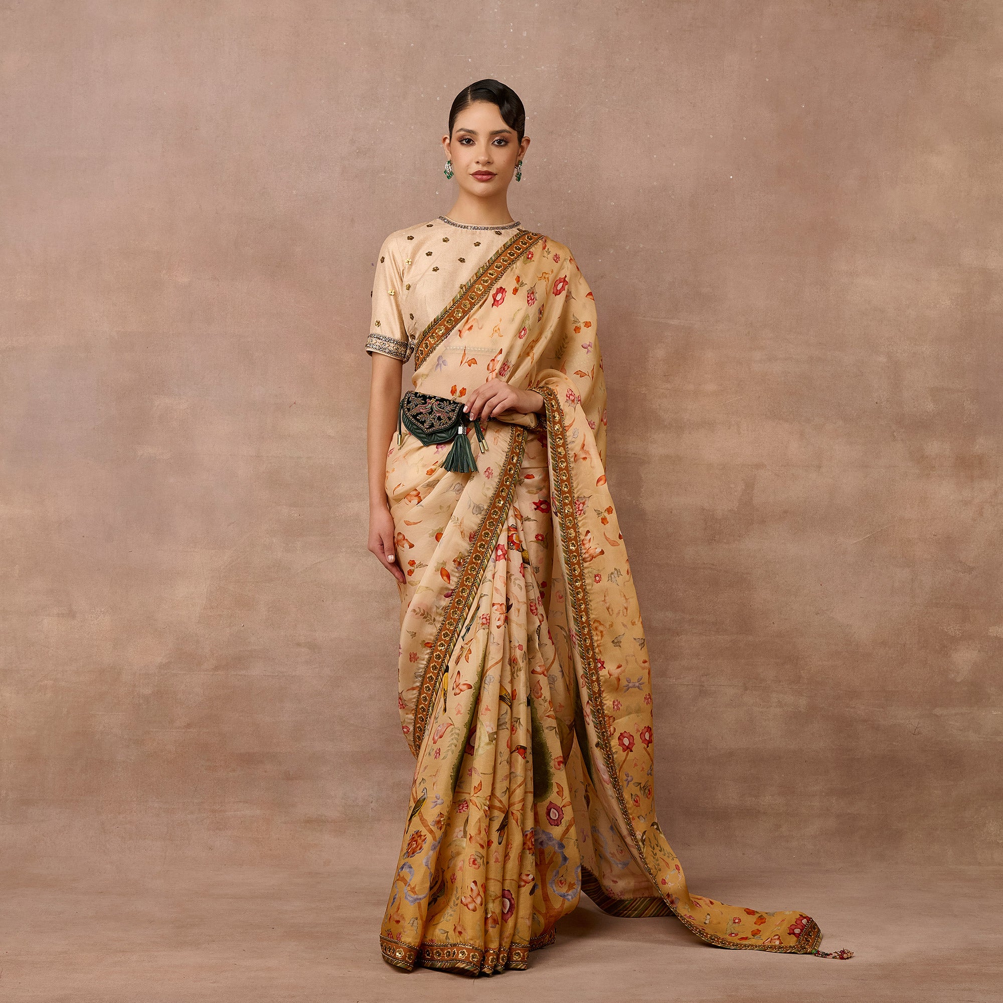 Butter Yellow Ombre Saree Set | EAST