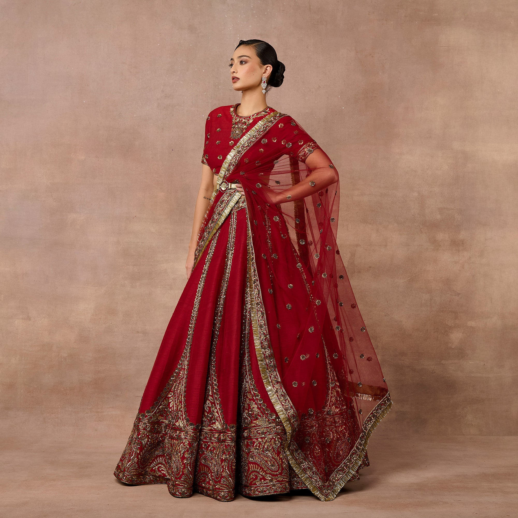 Carmine Red Lehenga Set | EAST