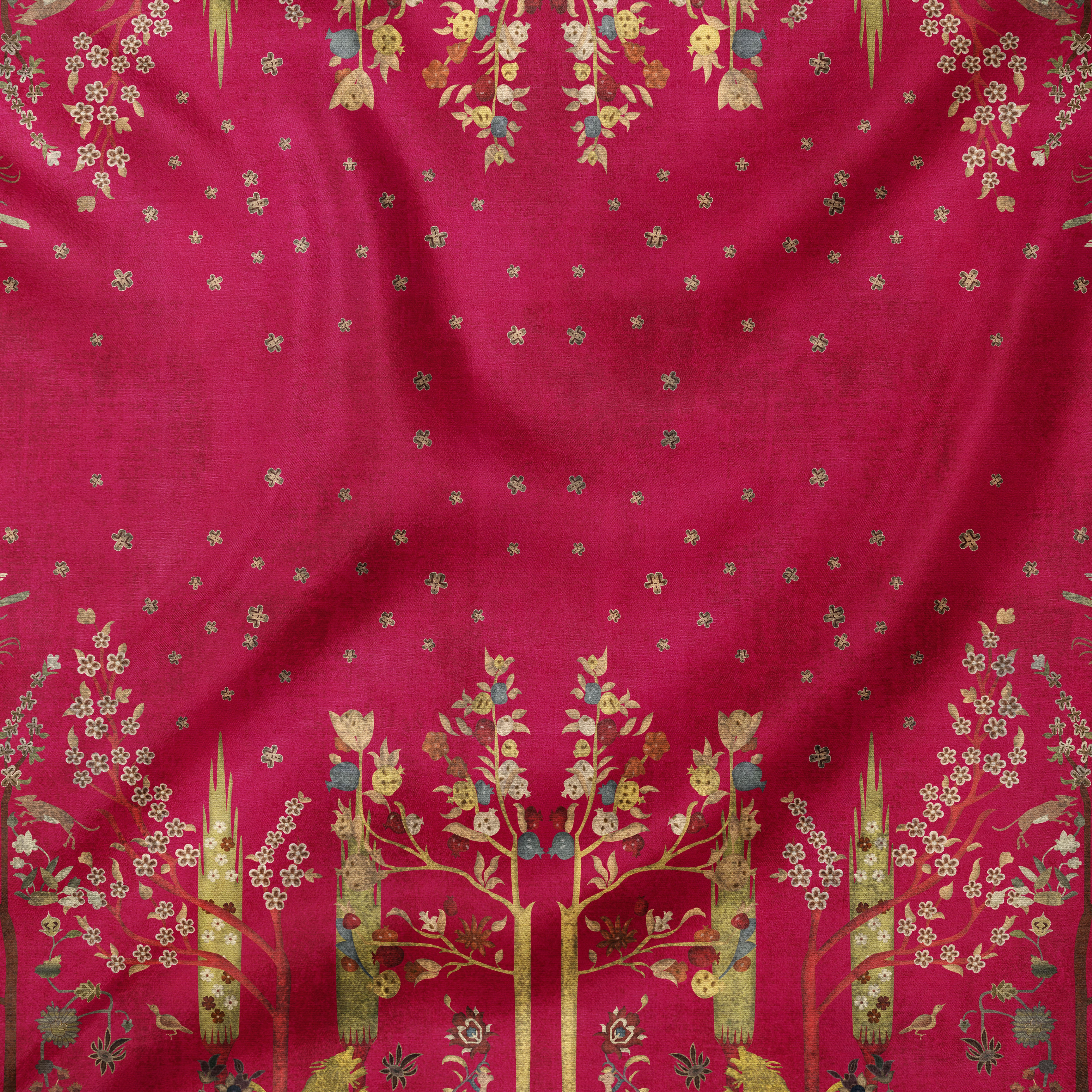 Cerise Pink Printed Scarf