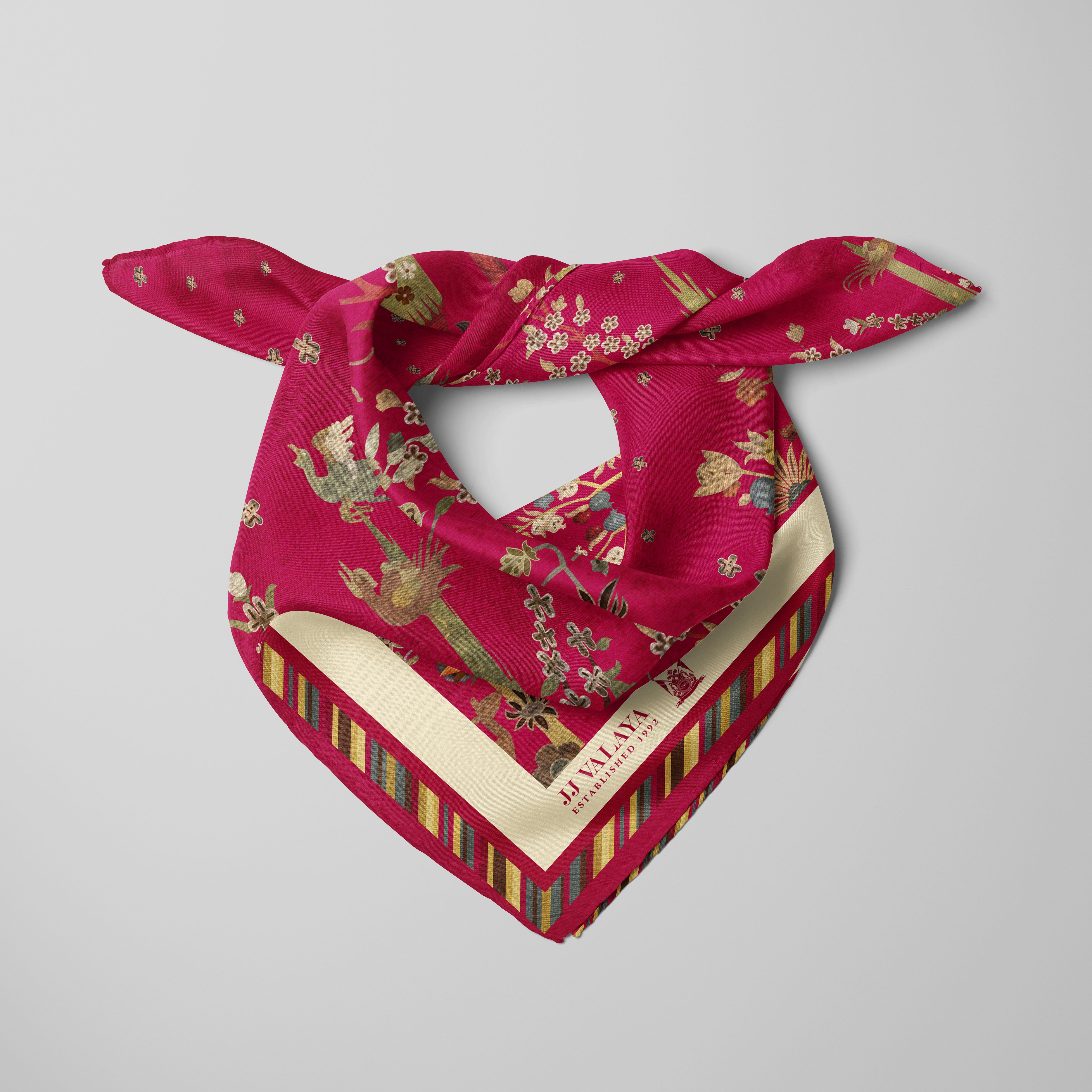Cerise Pink Printed Scarf