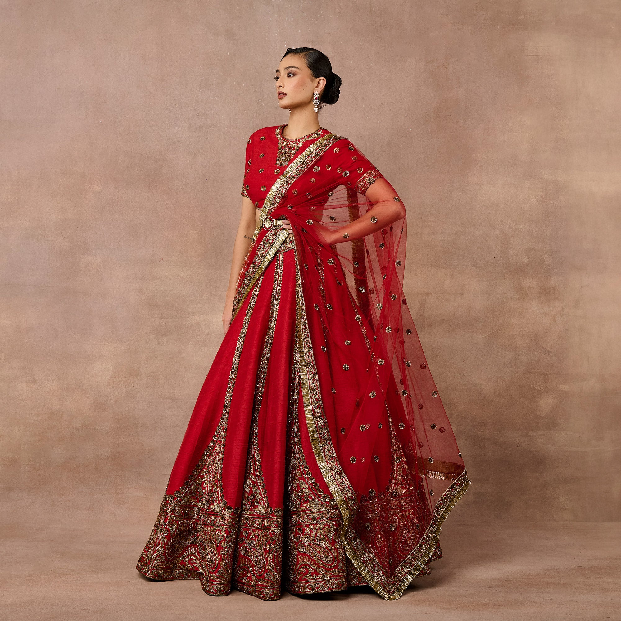 Cherry Red Lehenga Set | EAST