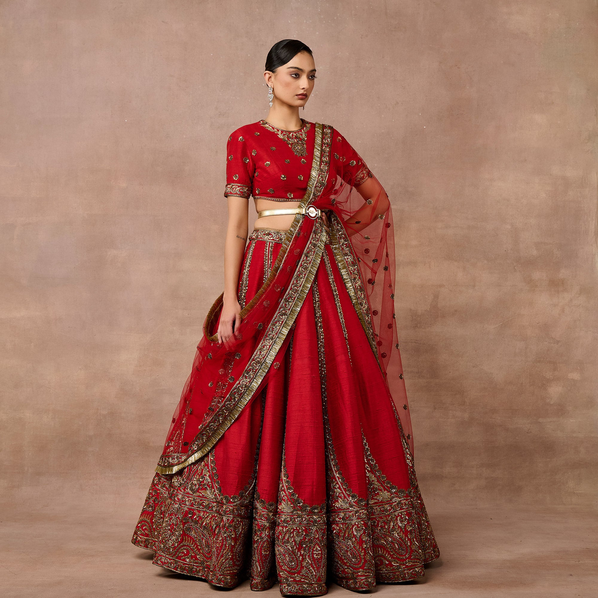 Cherry Red Lehenga Set | EAST