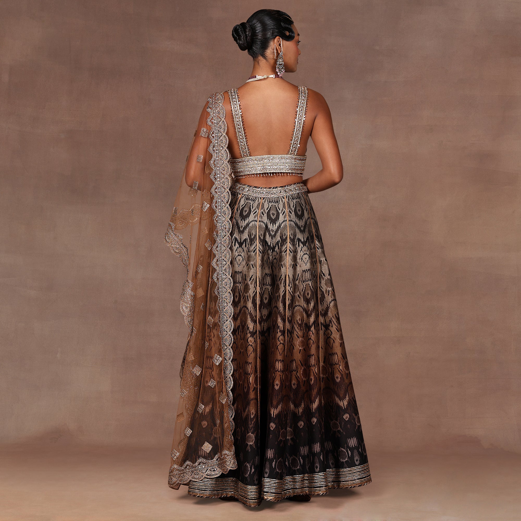 Chocolate Brown Ombre Sharara Set | EAST