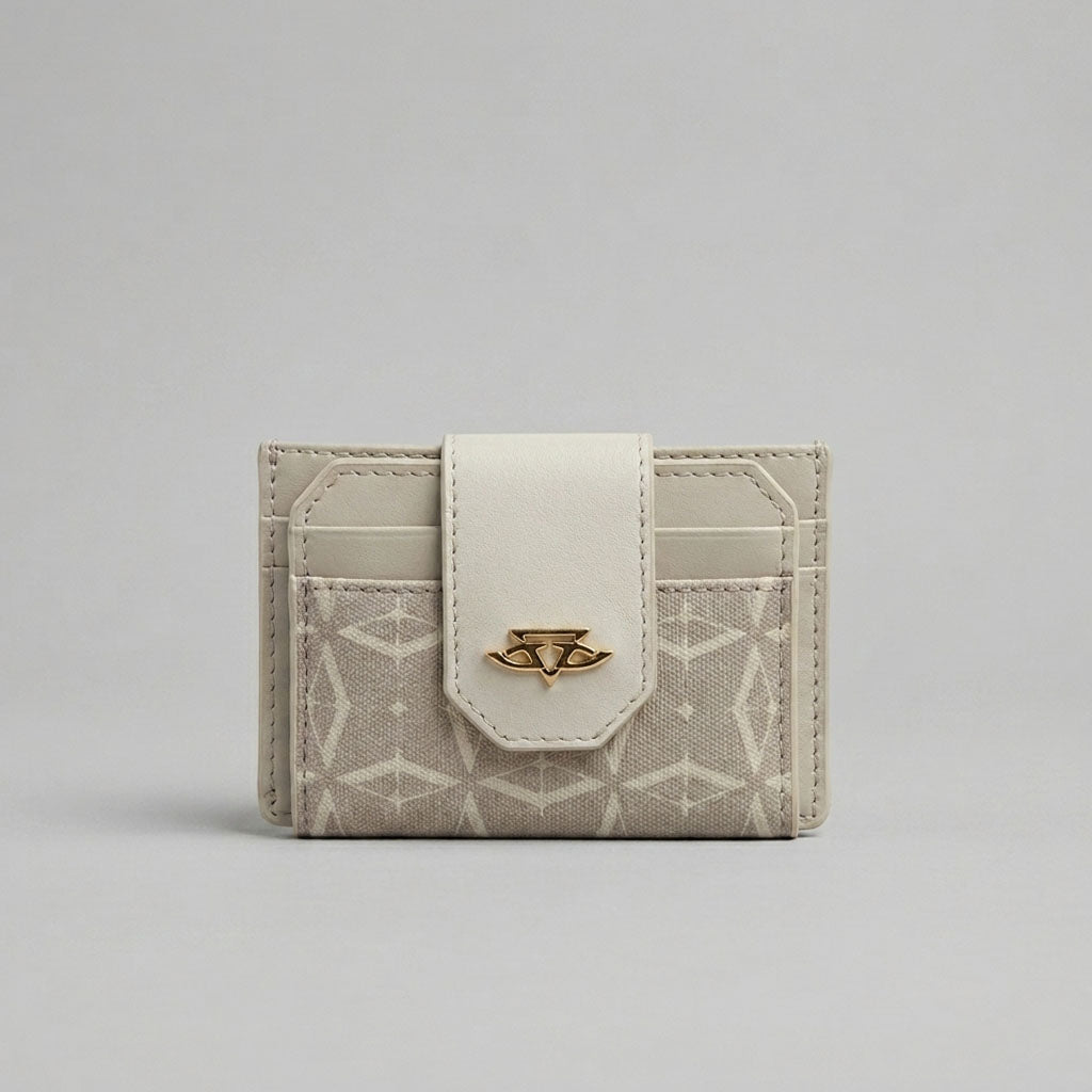 Crème Ivory Phoenix Diasun Flap Card Holder
