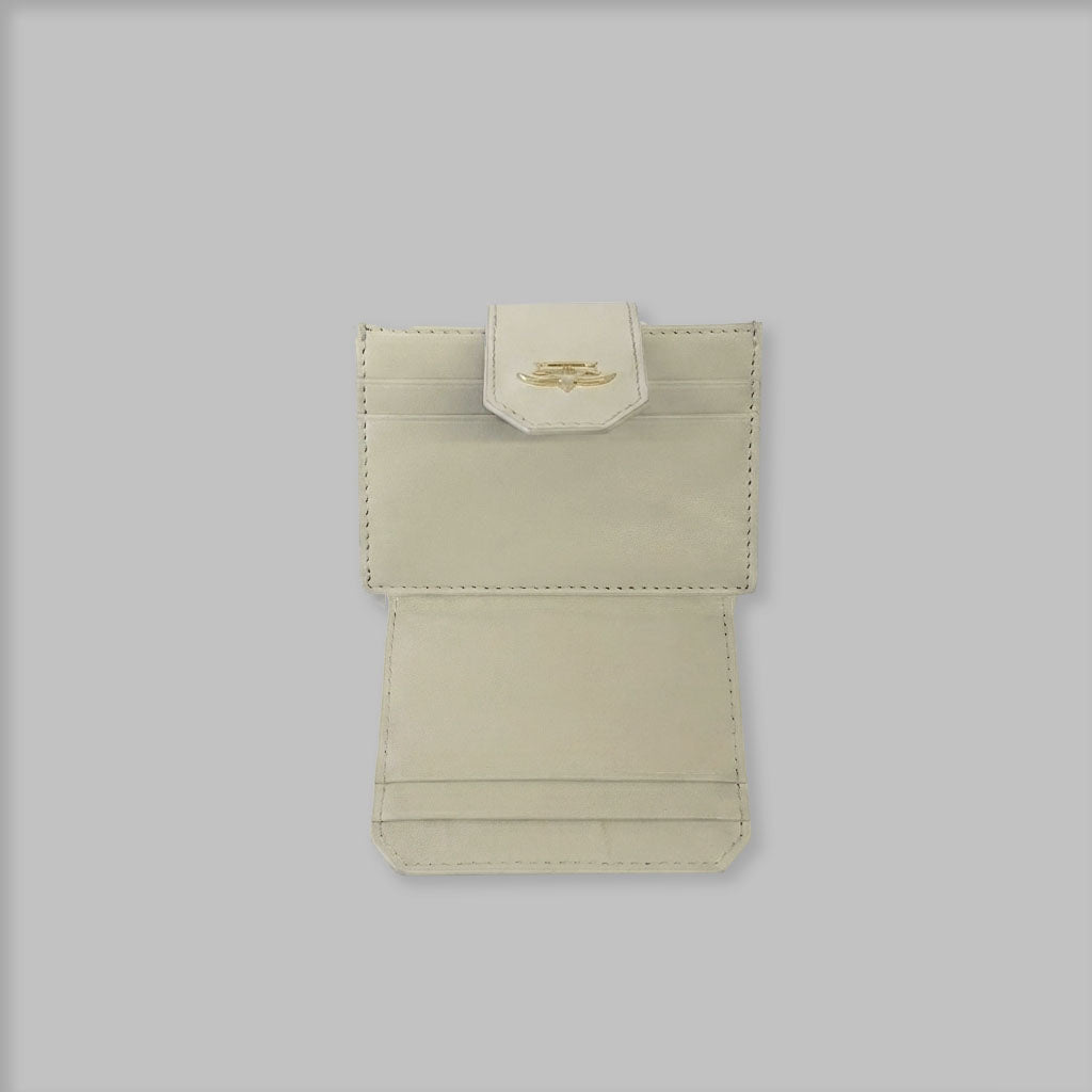 Crème Ivory Phoenix Diasun Flap Card Holder