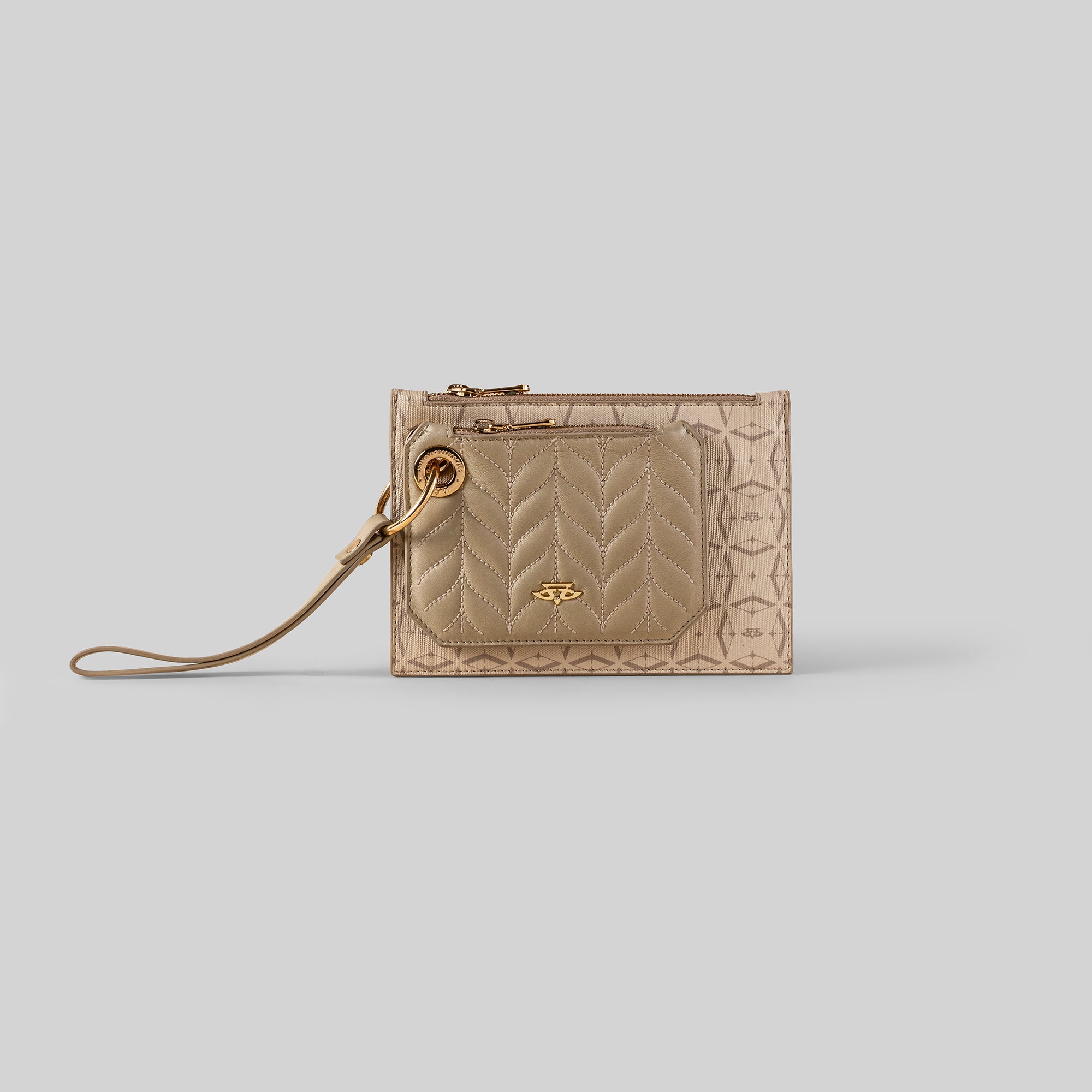 Crème Ivory Phoenix Monogram Dual Wristlet