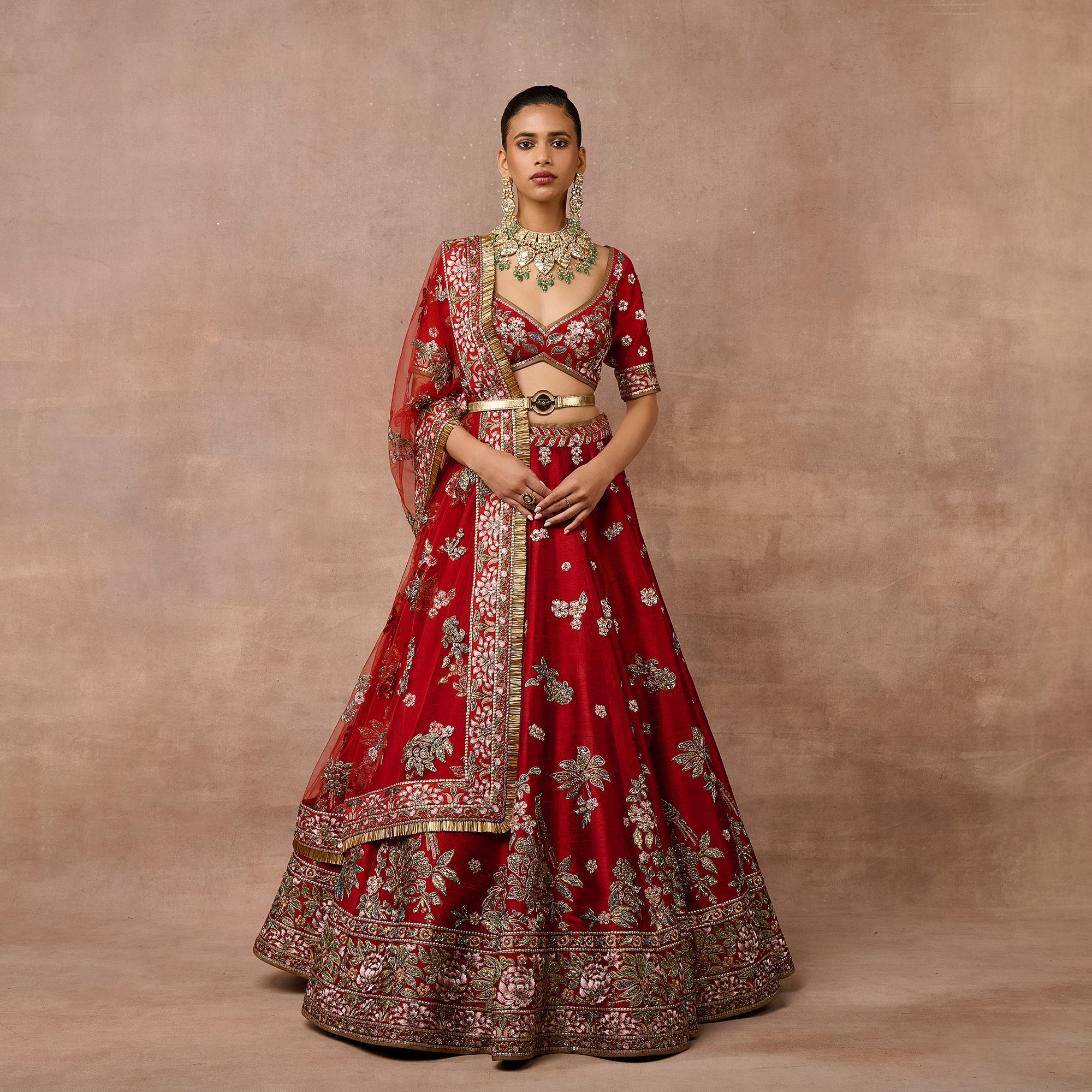Deep Red Lehenga Set | EAST