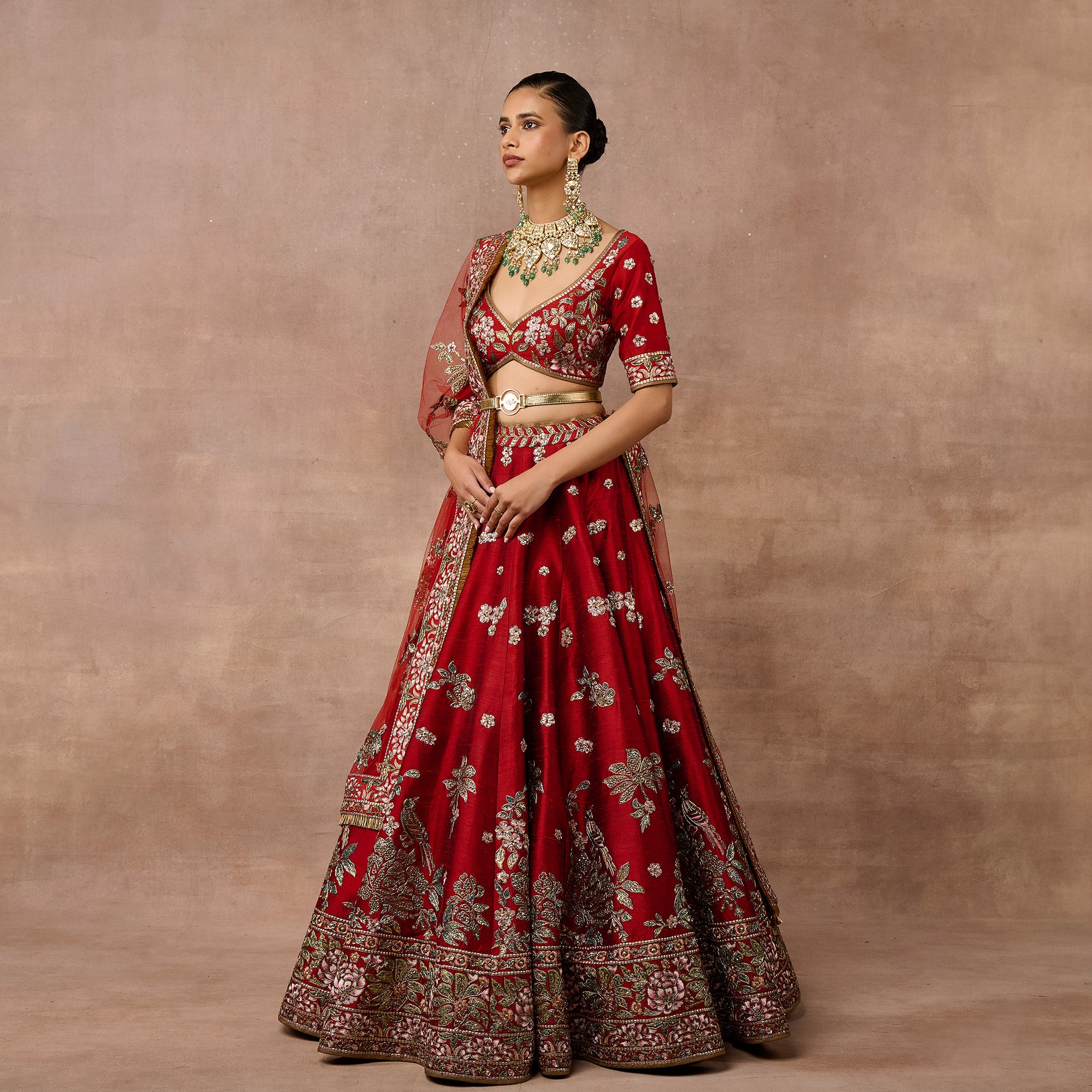 Deep Red Lehenga Set | EAST