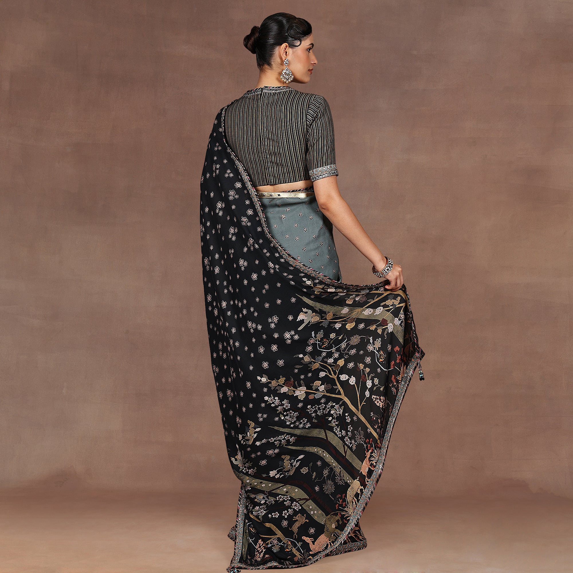 Emerlad Ombre Saree Set | EAST