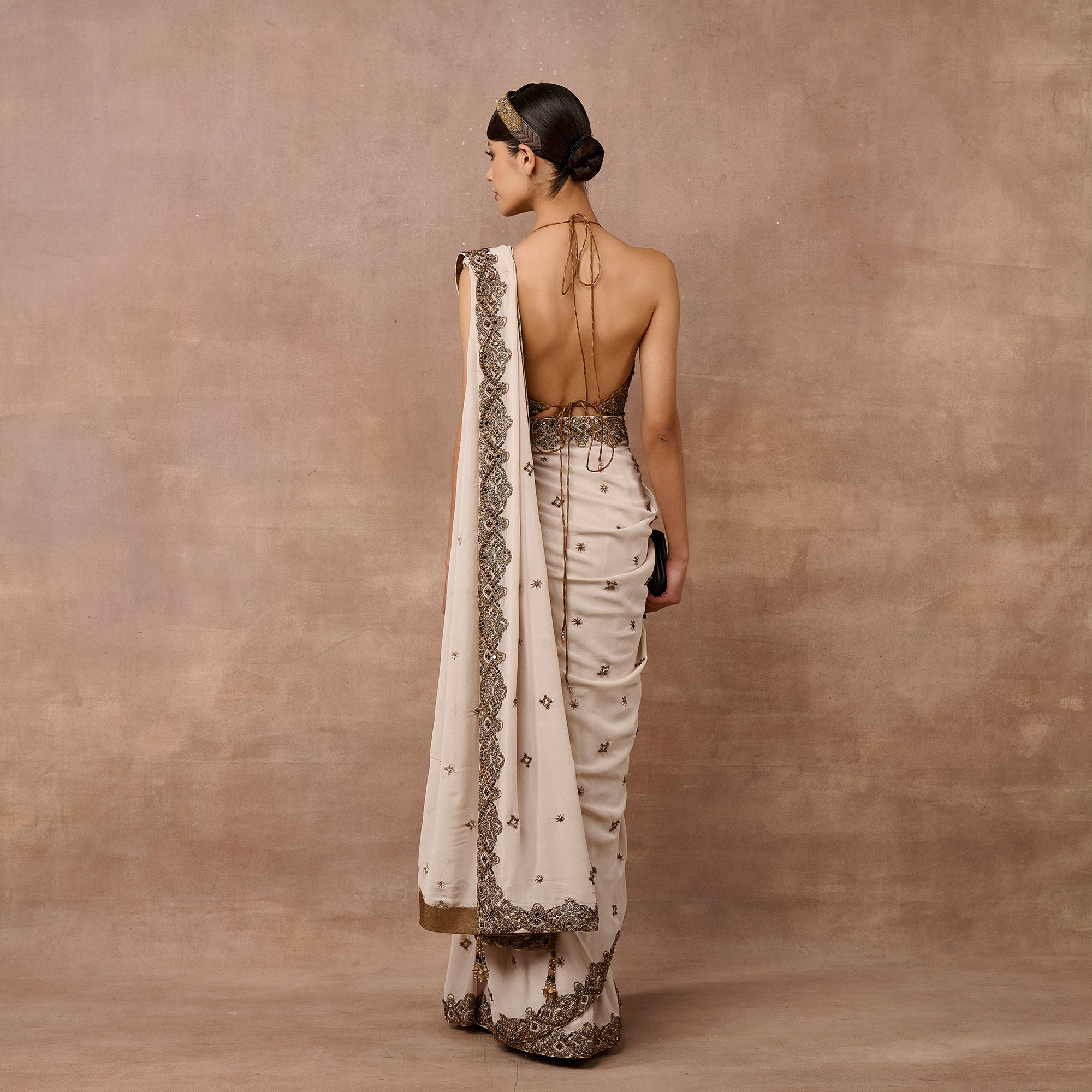 Ivory - Gold Saree Set | EAST