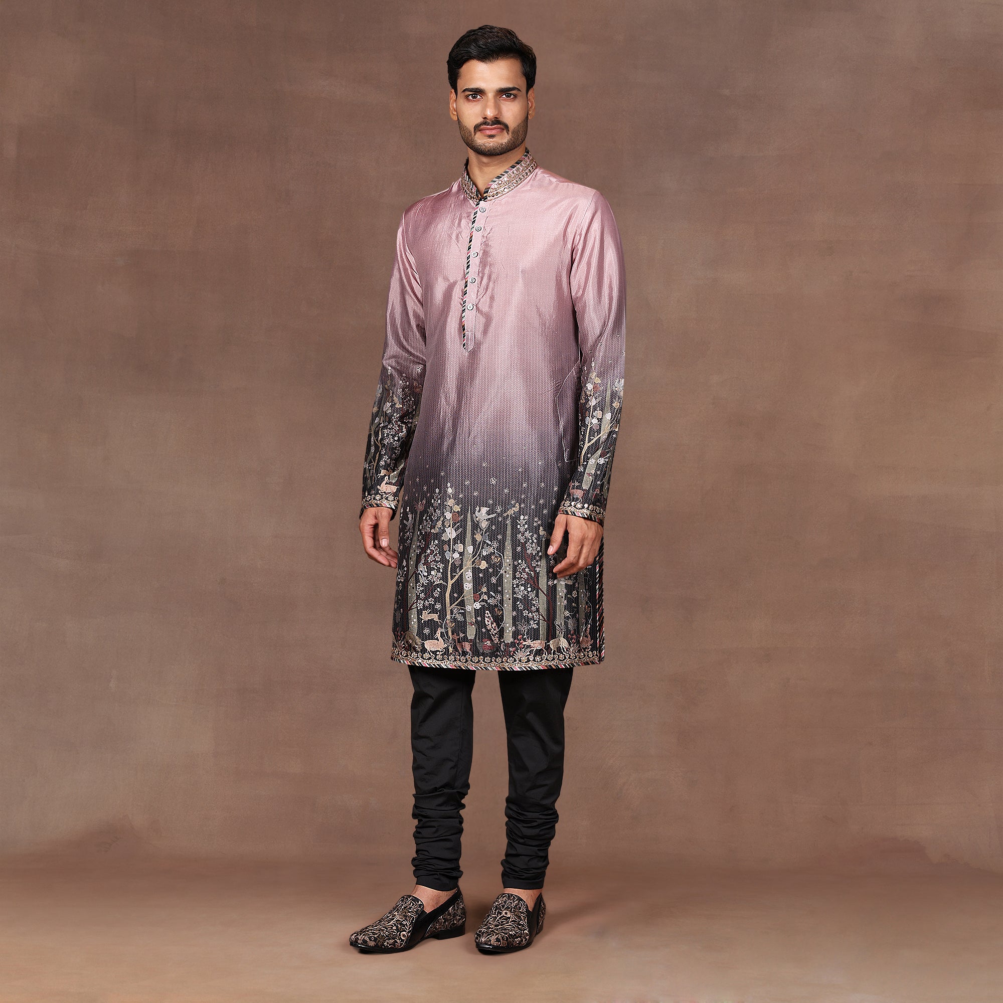 Mave Pink - Black Ombre Kurta Set | EAST