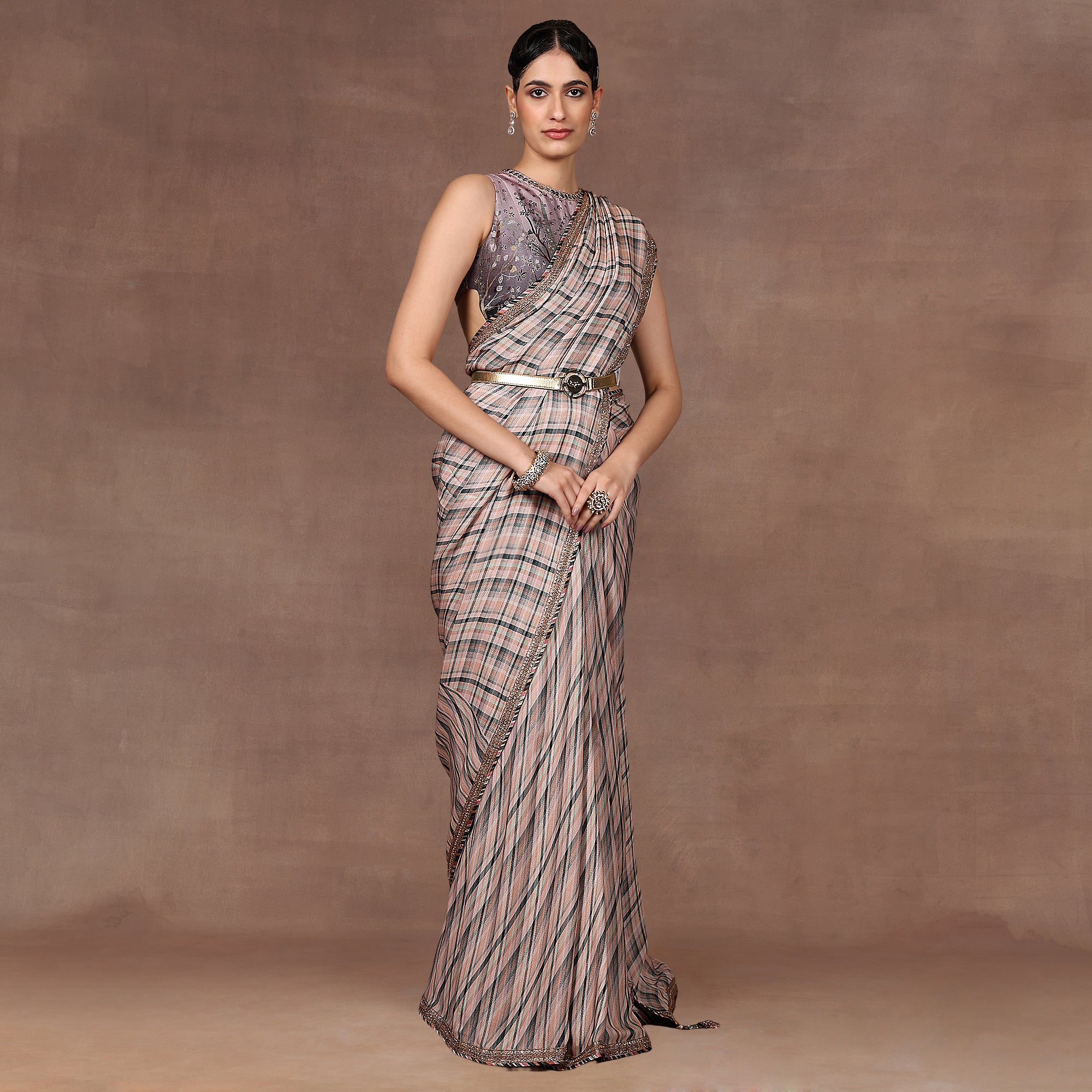 Mave Pink Ombre Saree Set | EAST