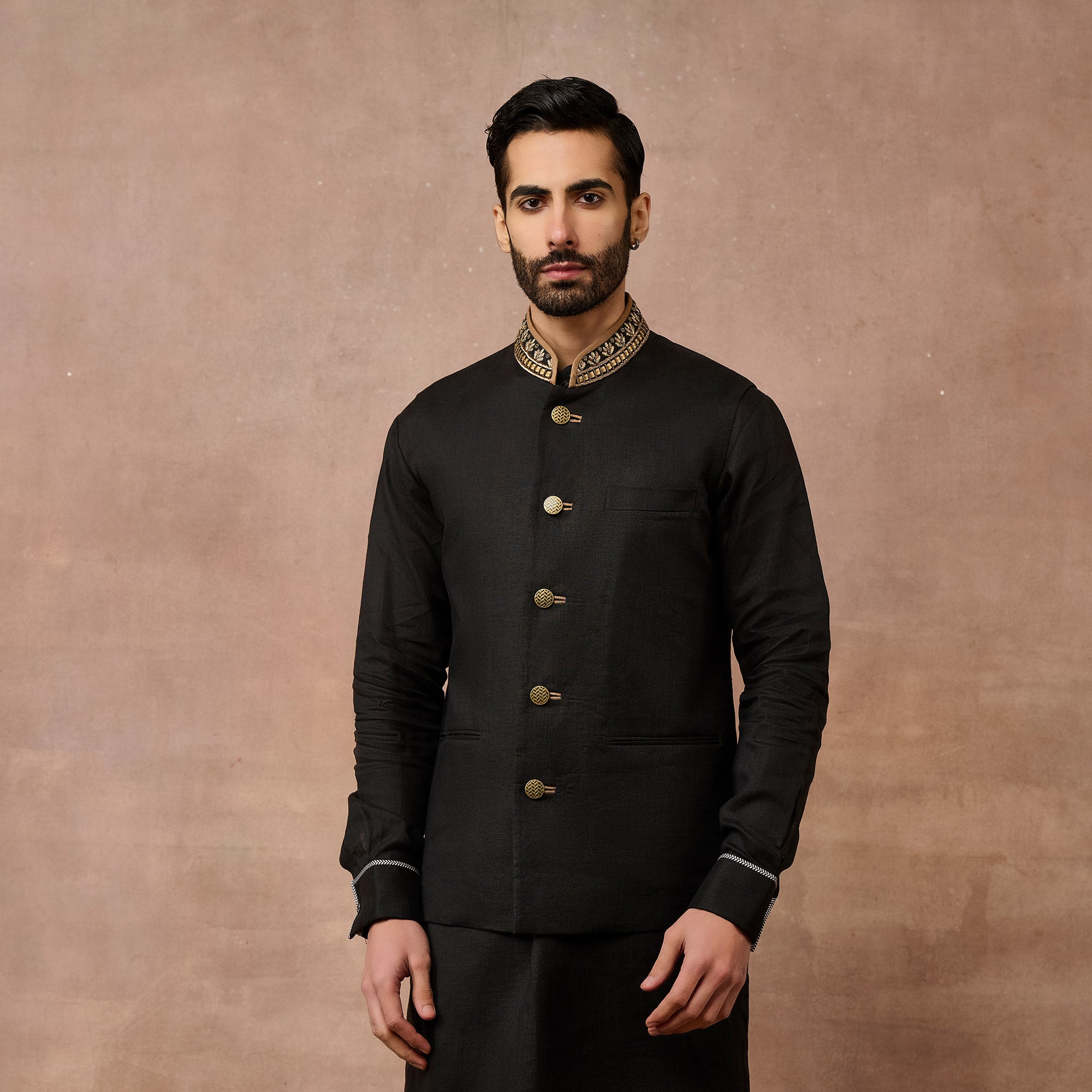Midnight Black Nehru Jacket | EAST