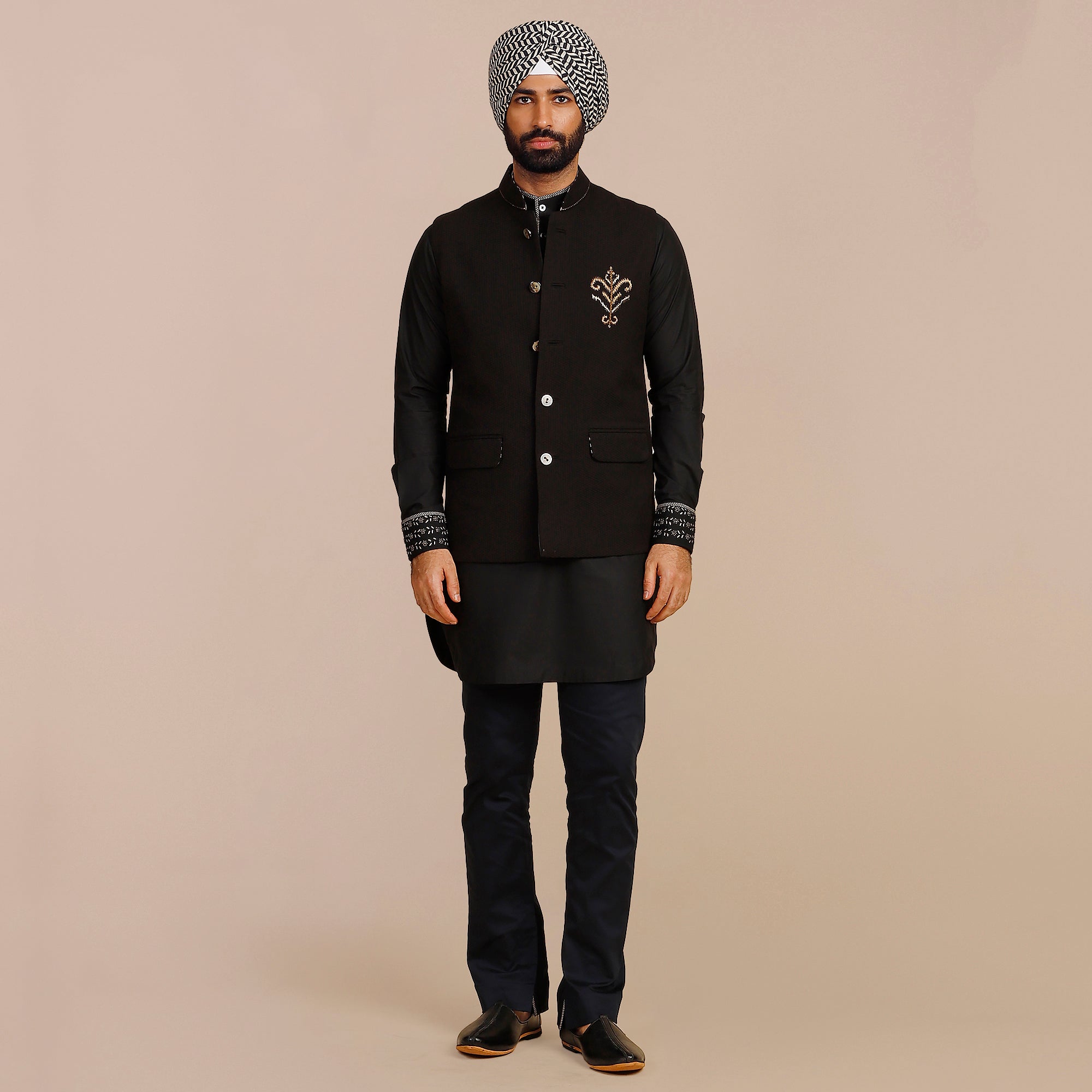 Midnight Black Nehru Jacket | SATT