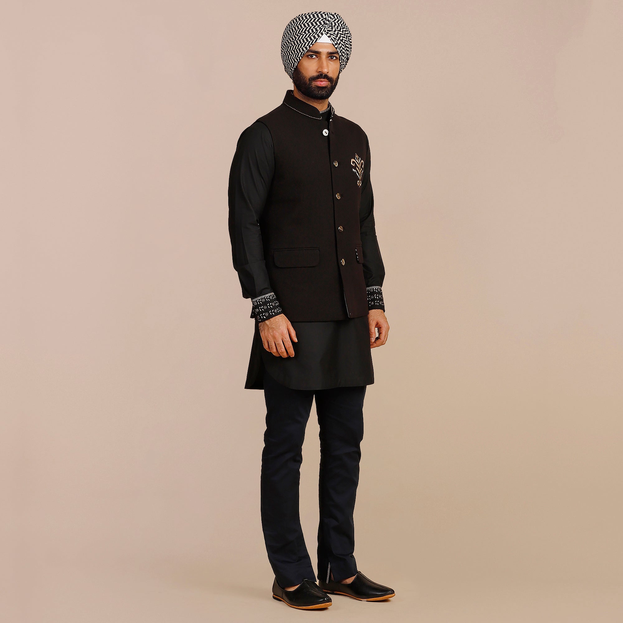 Midnight Black Nehru Jacket | SATT