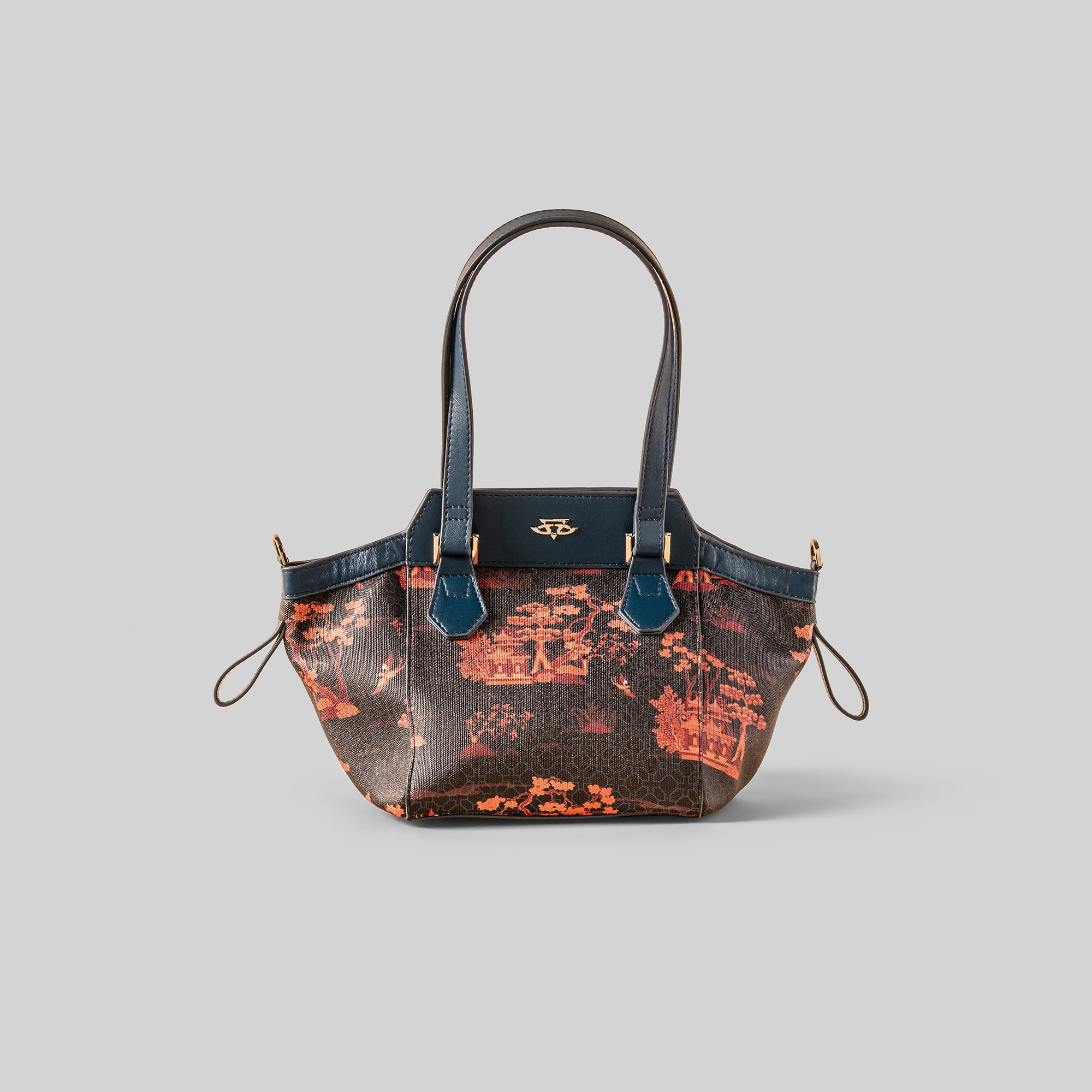 Midnight Blue Art Deco Bucket Bag
