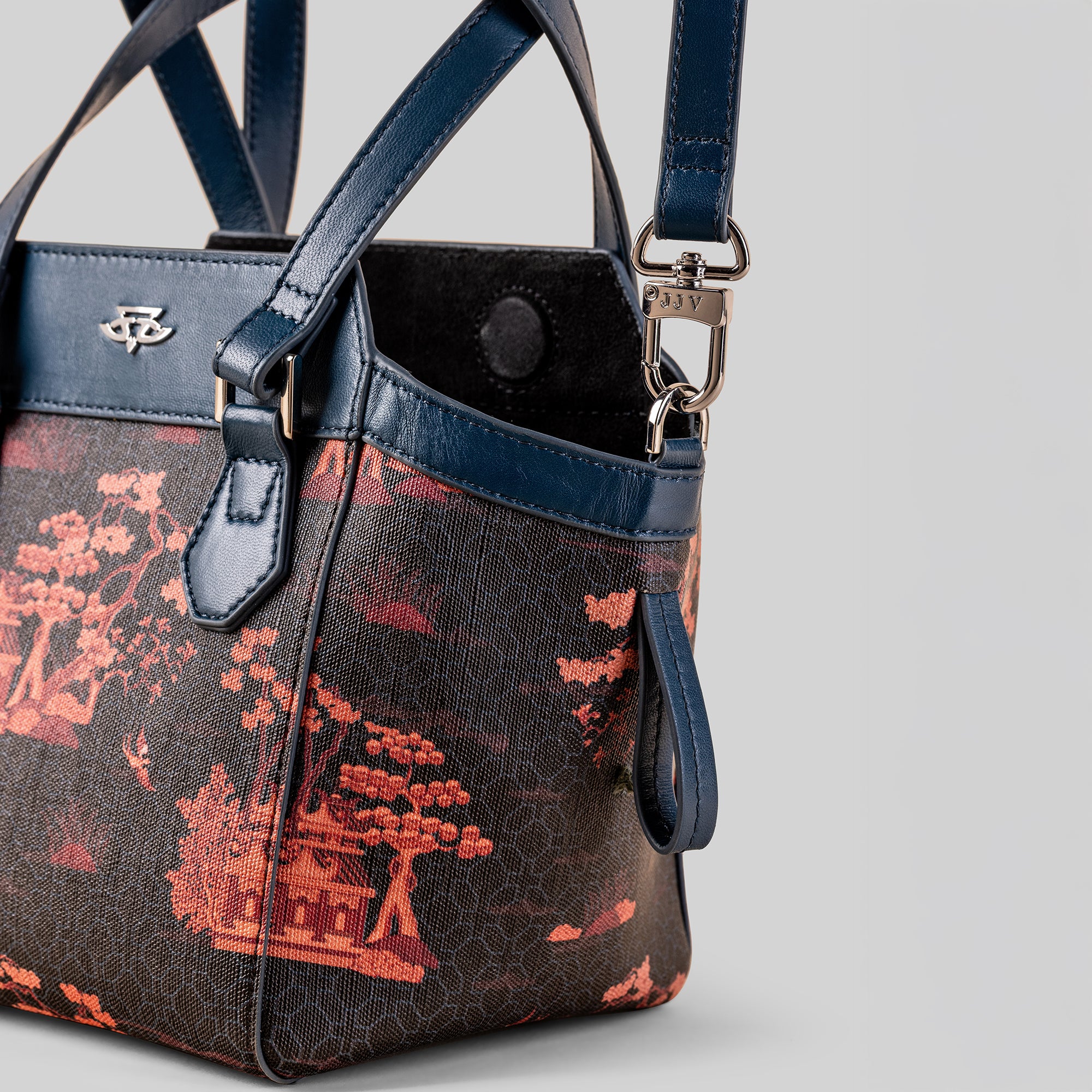 Midnight Blue Art Deco Bucket Bag