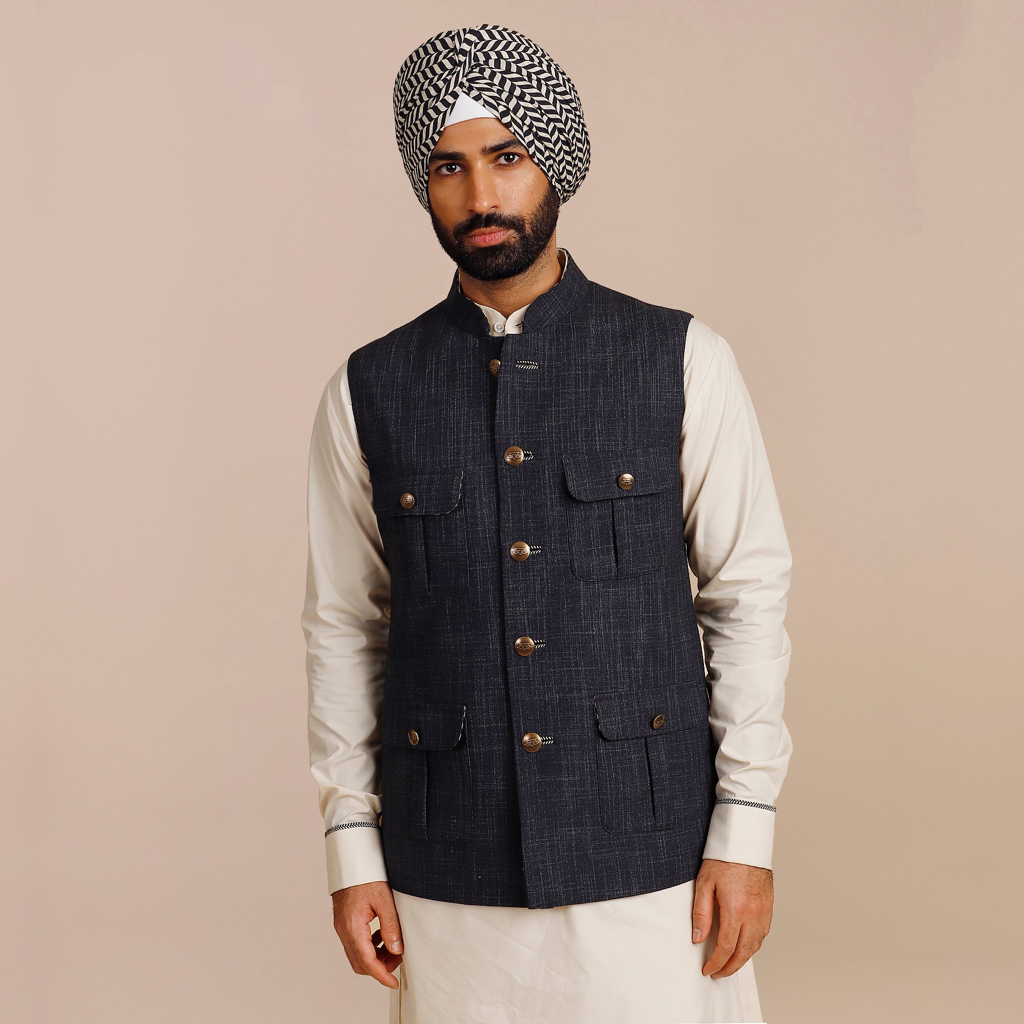 Midnight Blue Nehru Jacket | SATT