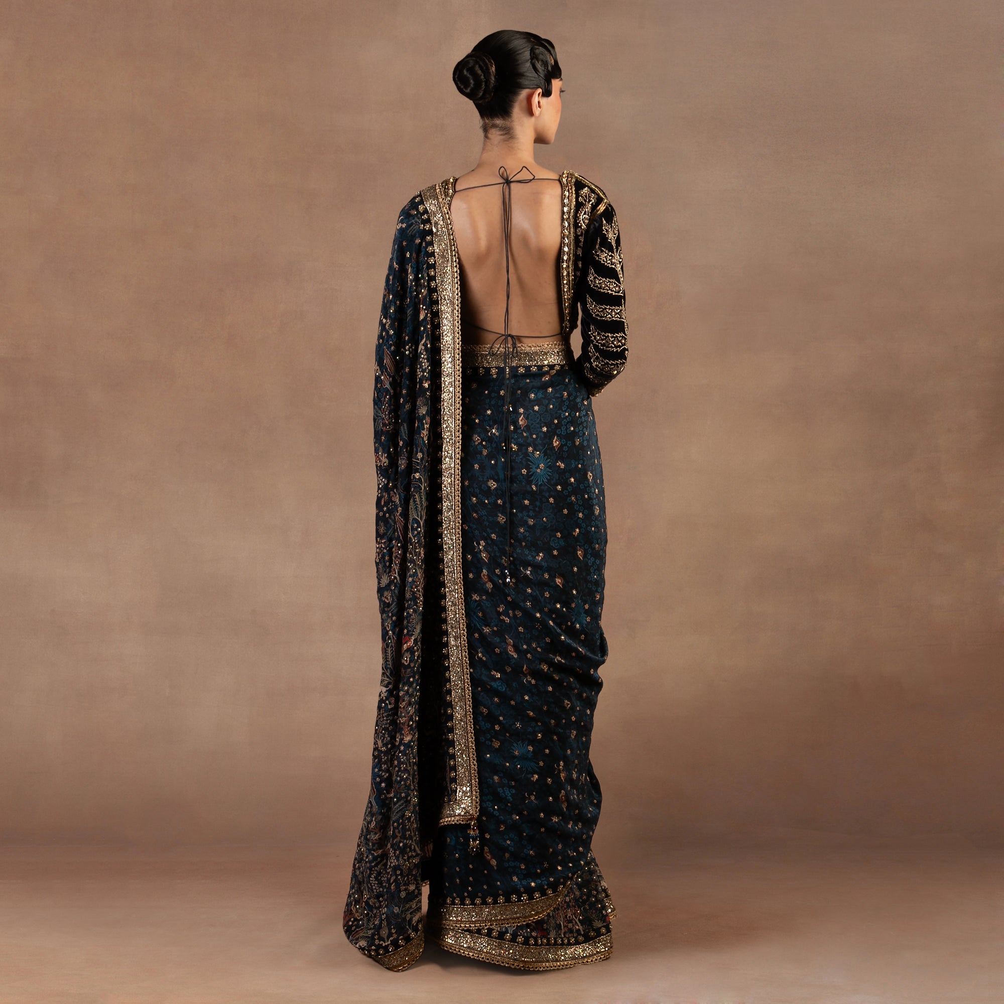 Midnight Blue Saree Set | EAST